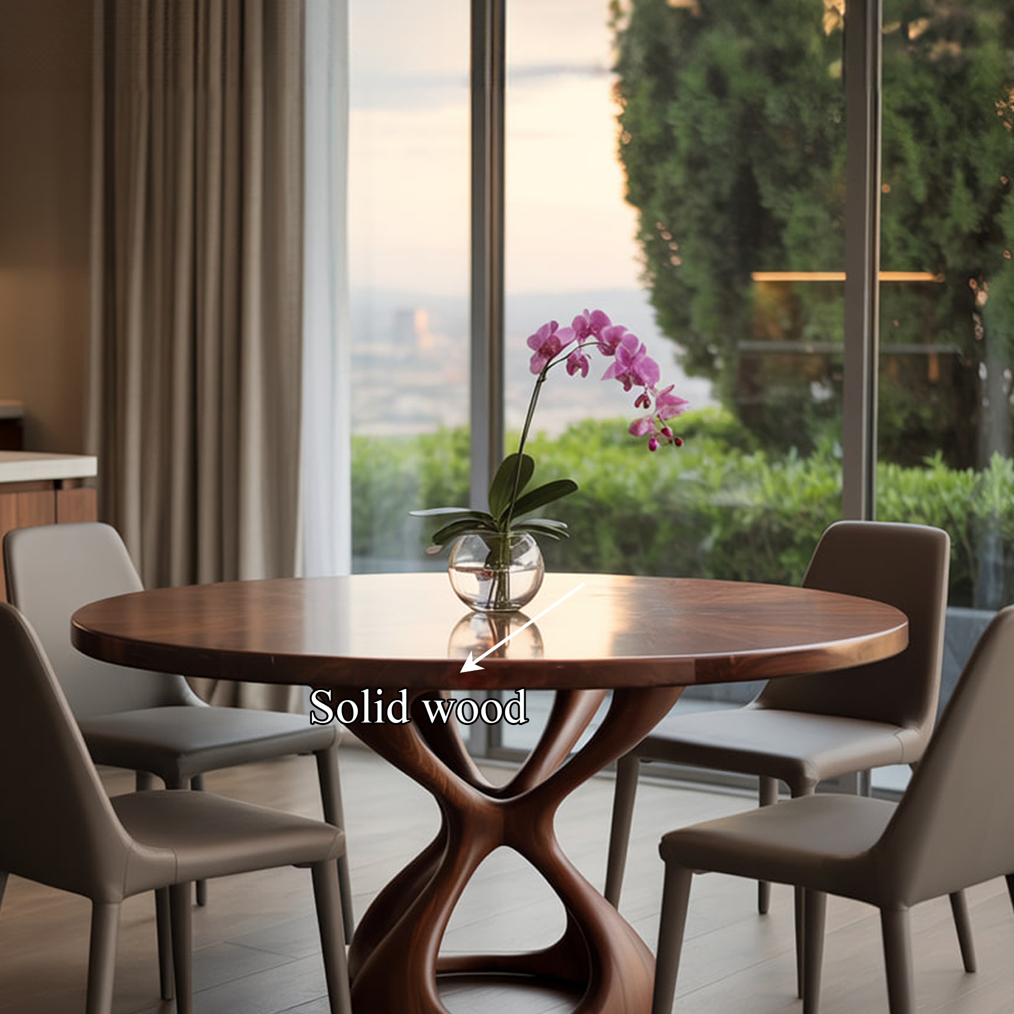 Modern Dining Table Sculptural Form Kitchen SINLKIDT126