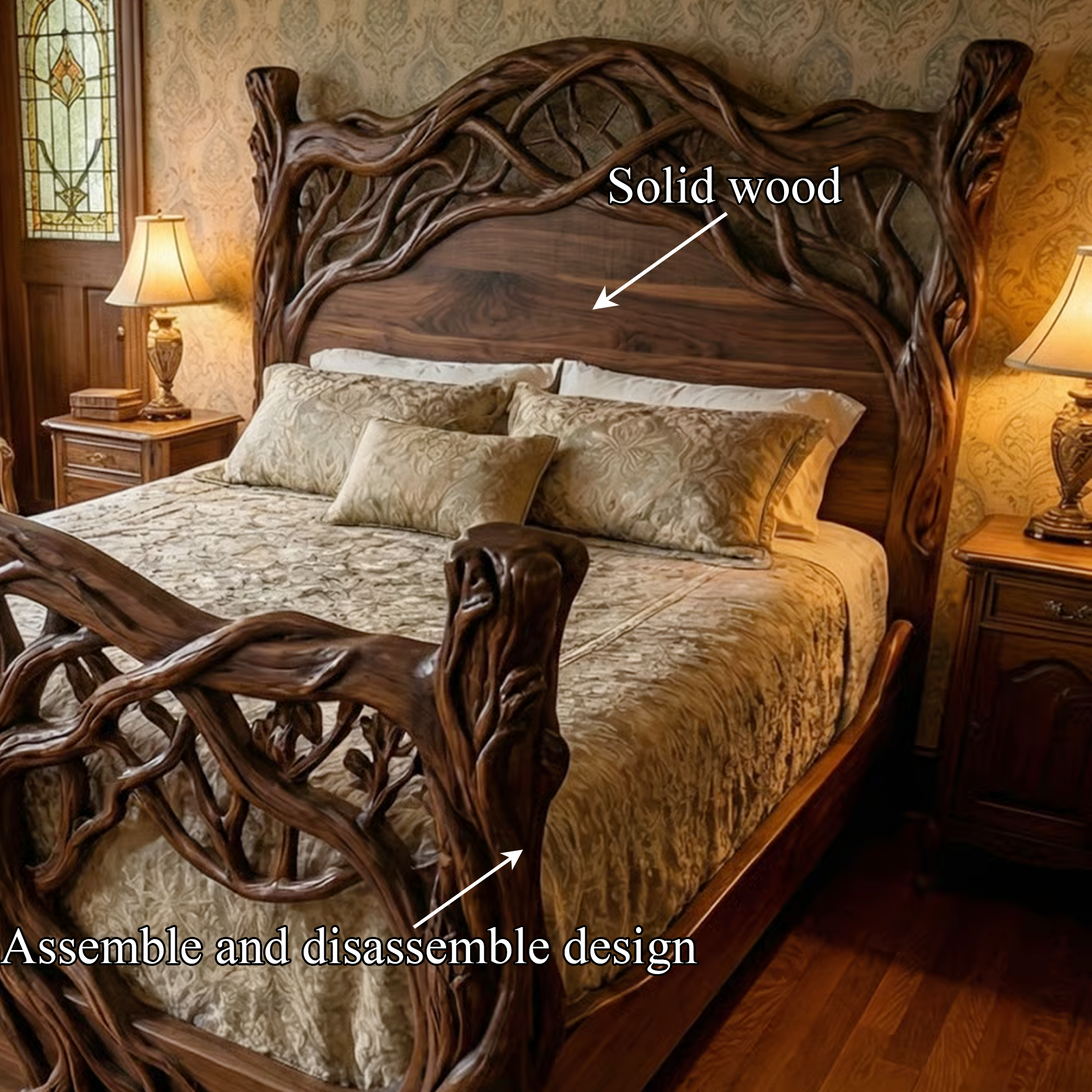 Rustic King Bed Frame For Bedroom Or Master Suite SINLKIWB107