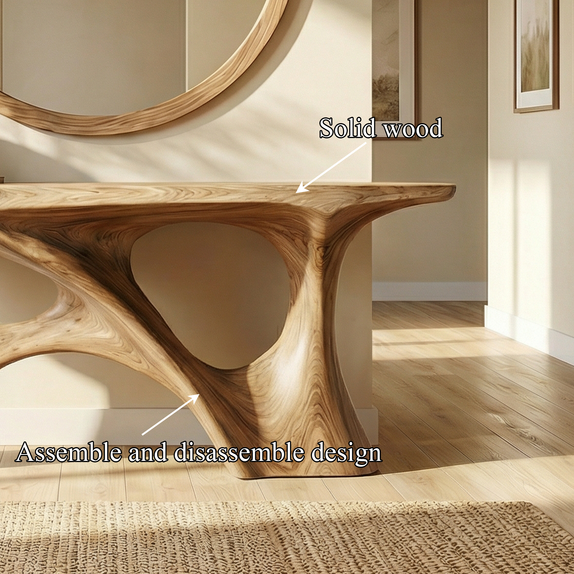 Organic Double Void Console Table Entryway Hallway Living Room SINLKICS506