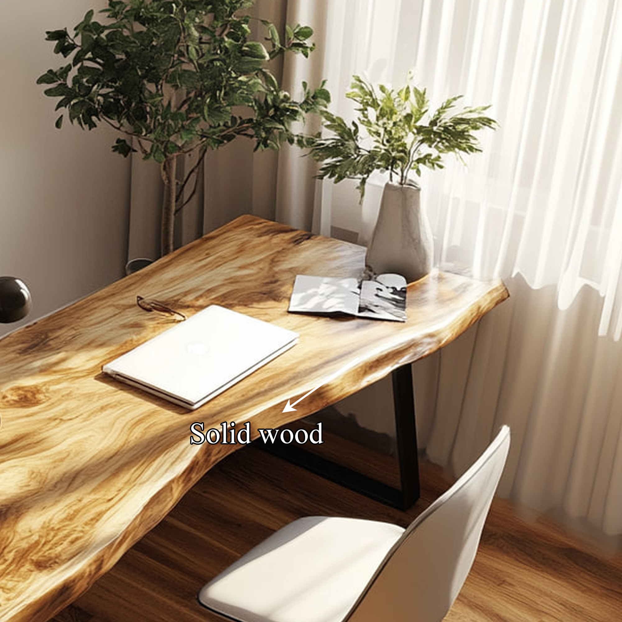 Rustic Live Edge Modern Work Desk Home Office And Studio Room SINLKIDK023