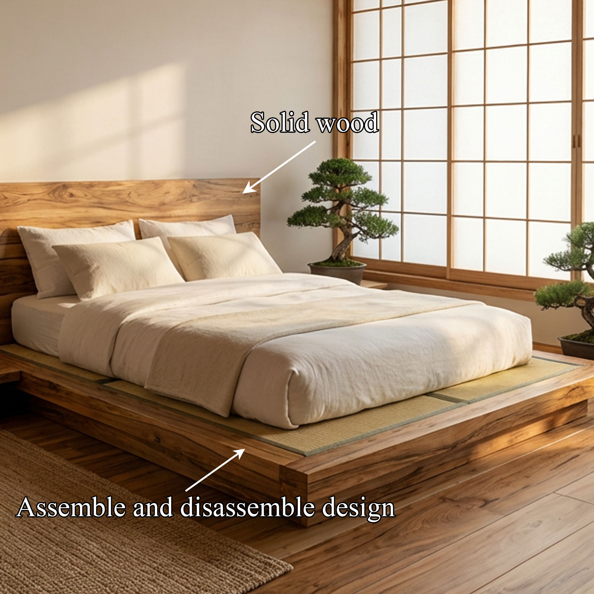 Rustic Artistic Bed Design For Bedroom And Guest Room SINLKIWB094