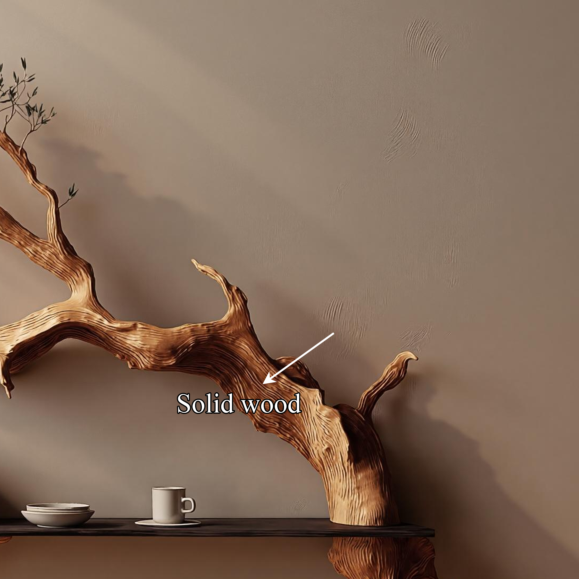 Rustic Tree Branch Floating Shelf Living Room Wall Decor SINLKIFL175