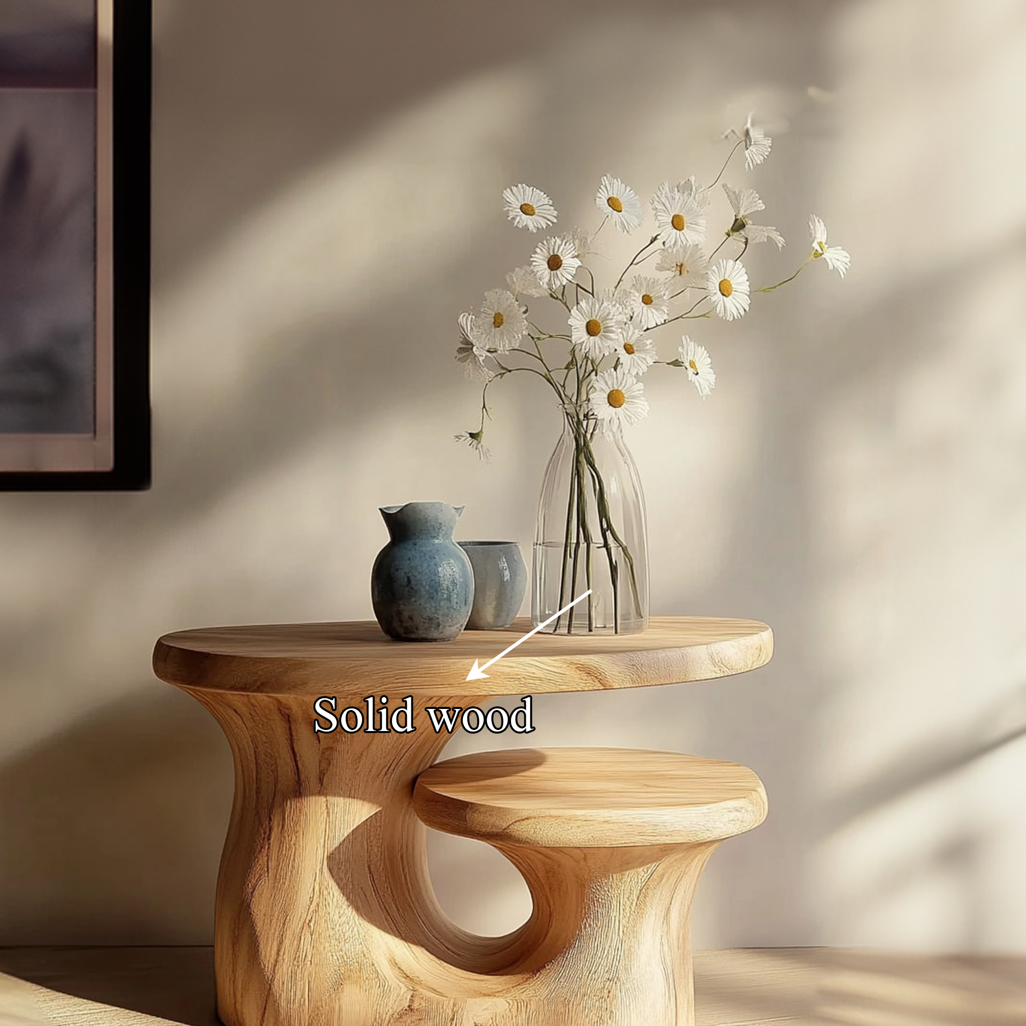 Organic Modern Sculptural Side Table For Living Room SINLKIBT195