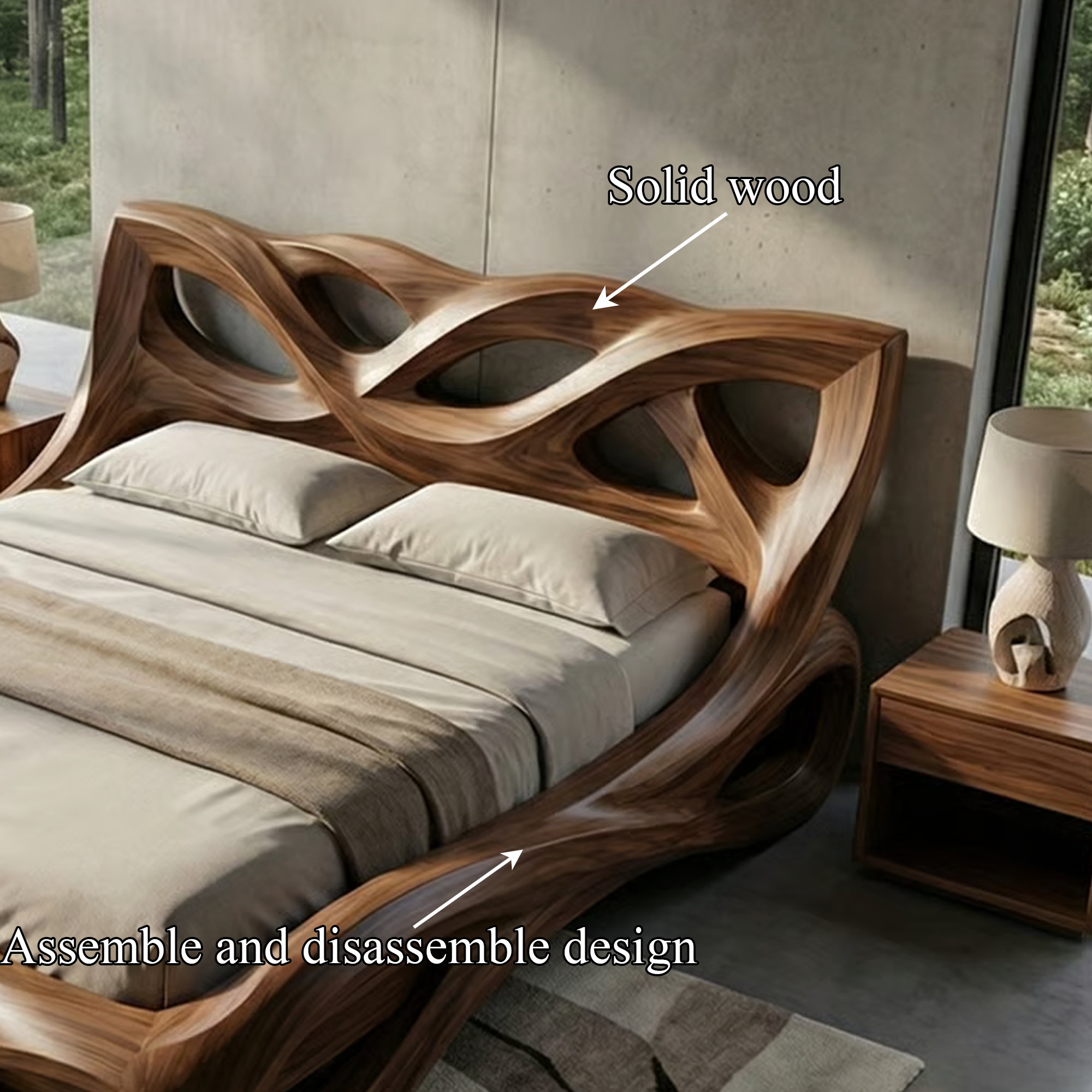 Rustic Decorative Bedroom Bed For Bedroom And Personal Space SINLKIWB111