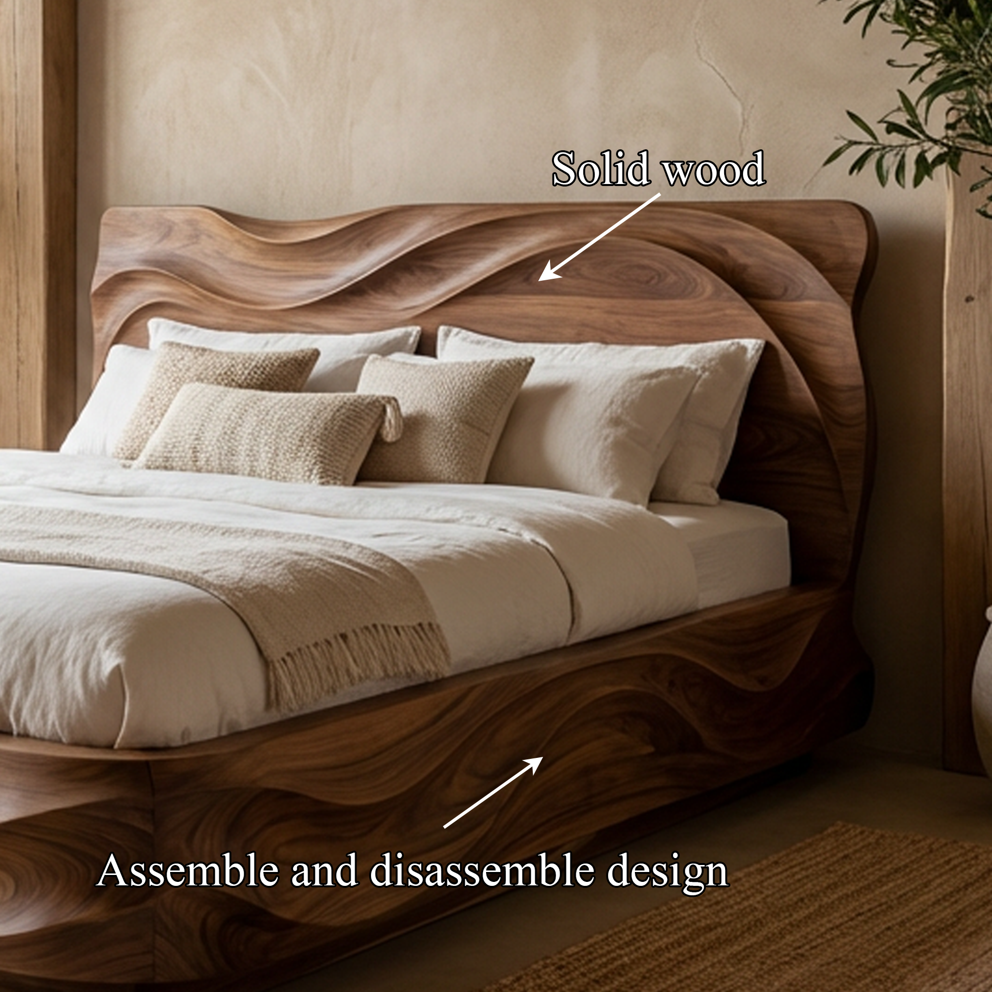 Rustic King Bed Frame For Bedroom Or Private Room SINLKIWB113