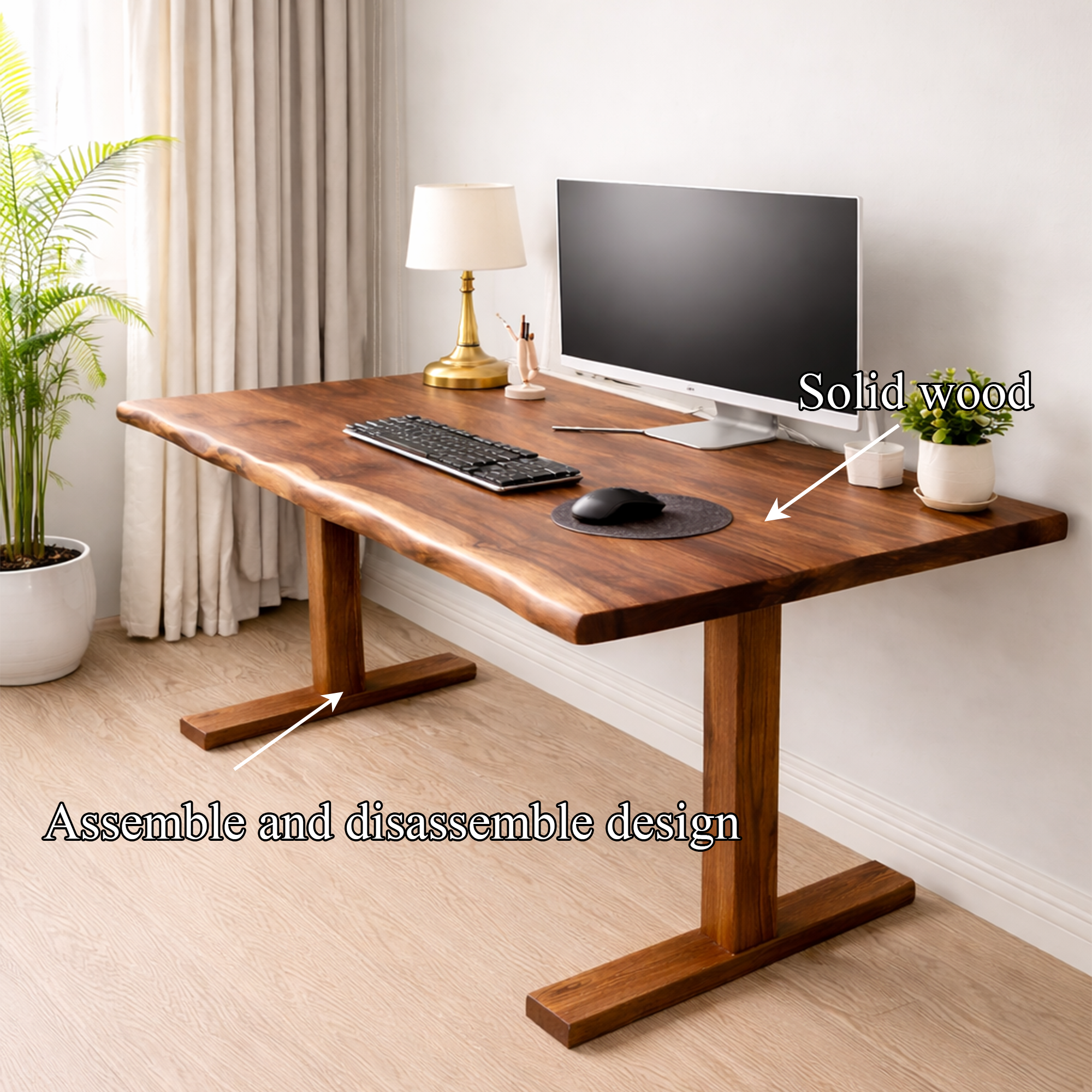 Rustic Live Edge Desk For Home Office And Study Room SINLKIDK084