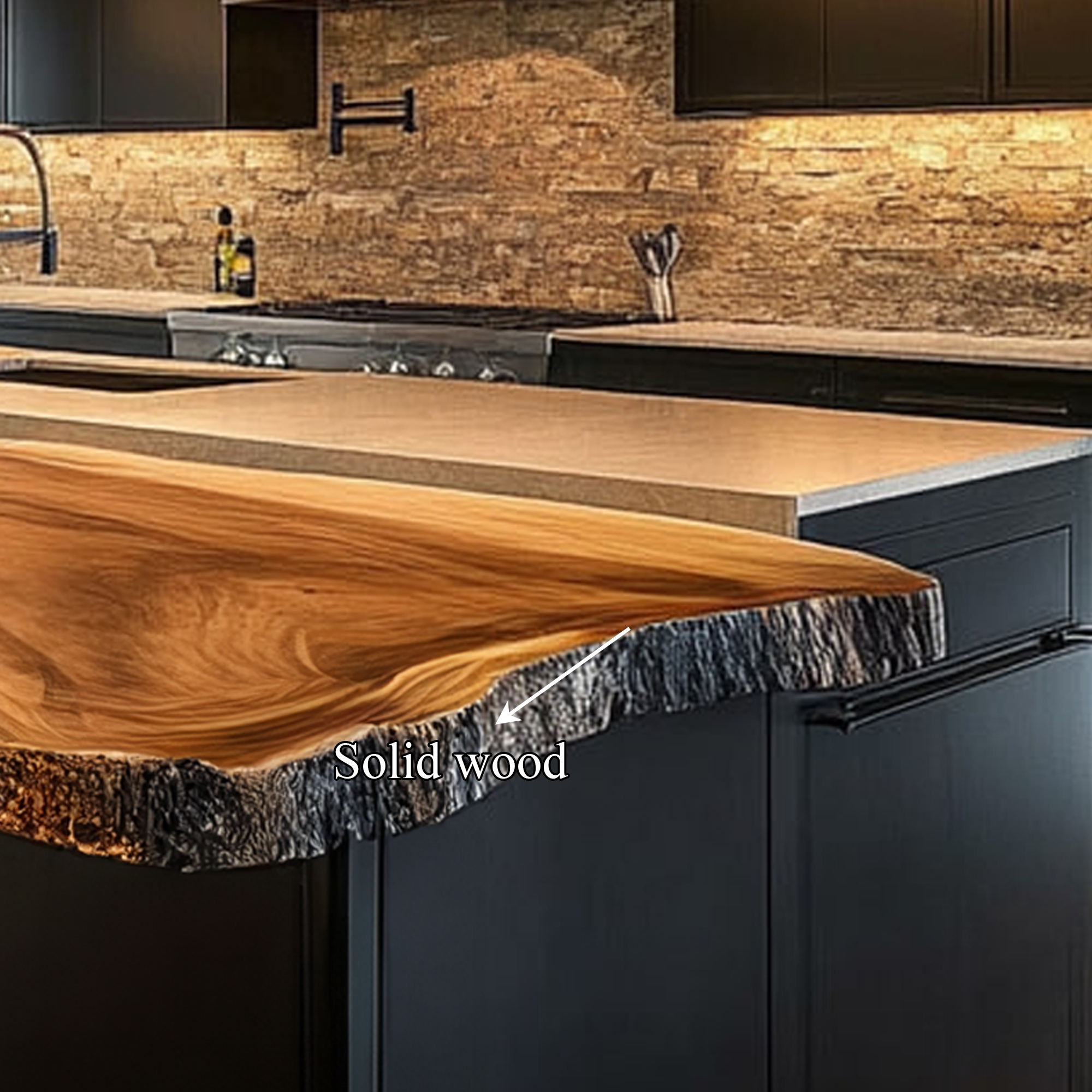 Rustic Natural Edge Kitchen Island Kitchen Or Cooking Space SINLKIKI123