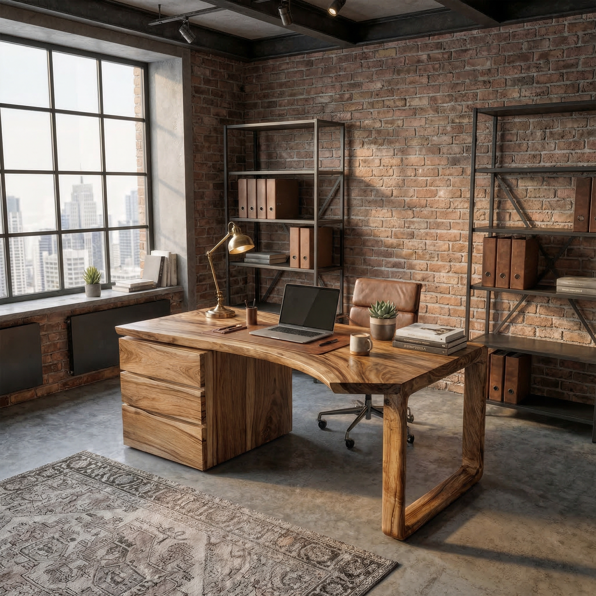 Mid Century Office Desk For Home Office And Workspace SINLKIDK092