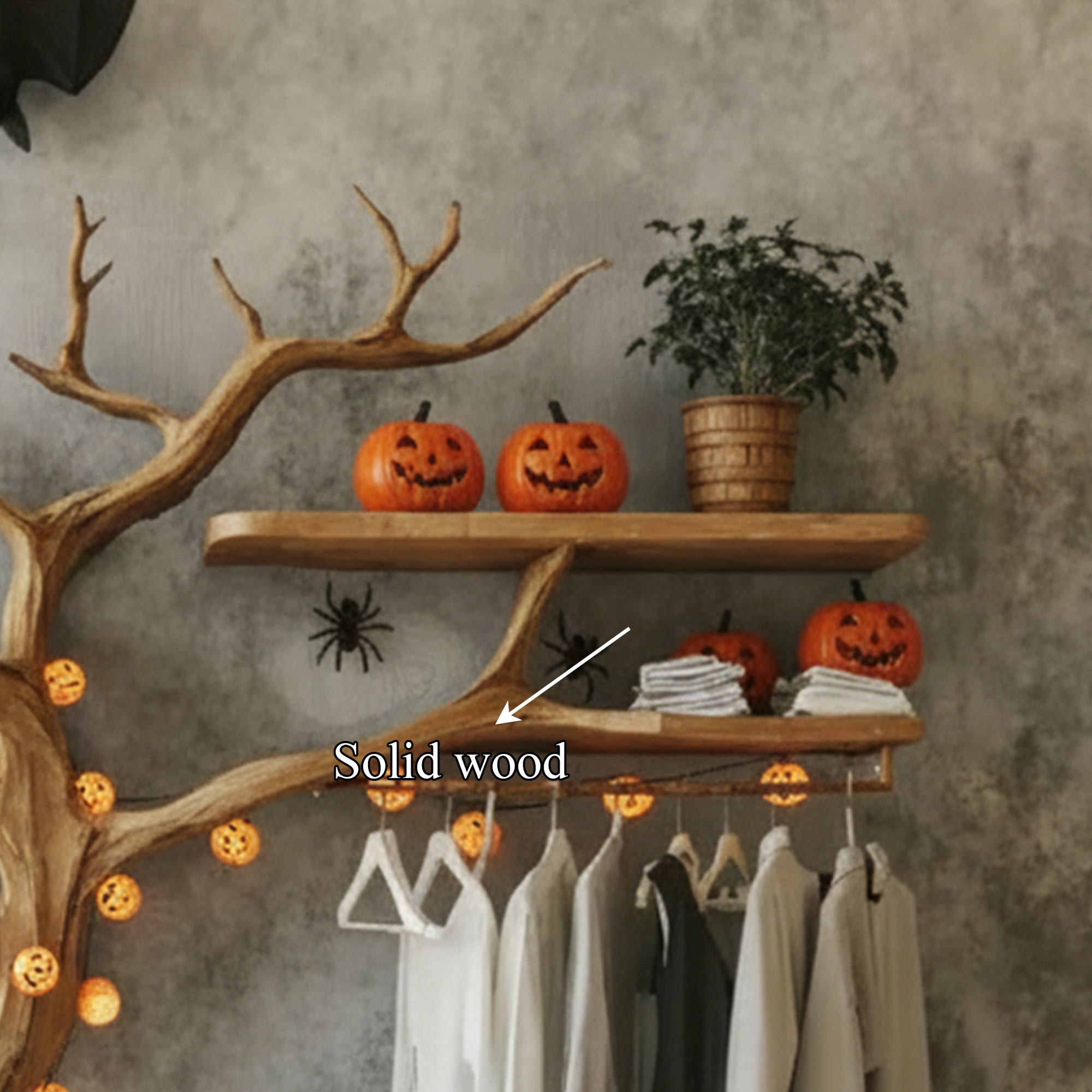 Mid Century Modern Halloween Tree Wardrobe Shelf Living Room Decoration SINLKIHW048