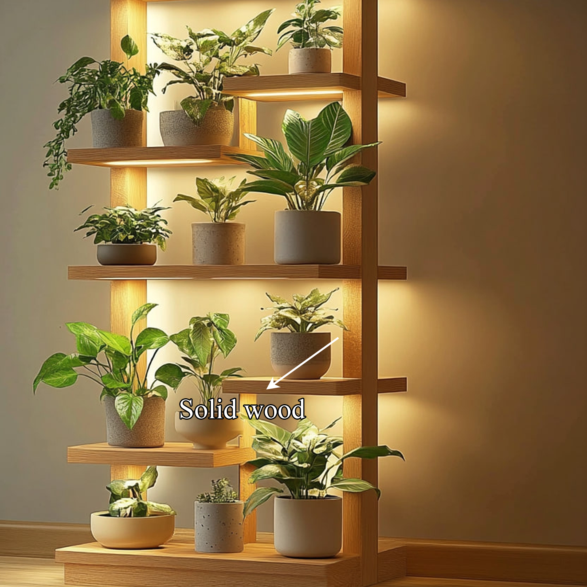 Mid Century Modern Plant Shelf Display Living Room SINLKITT082