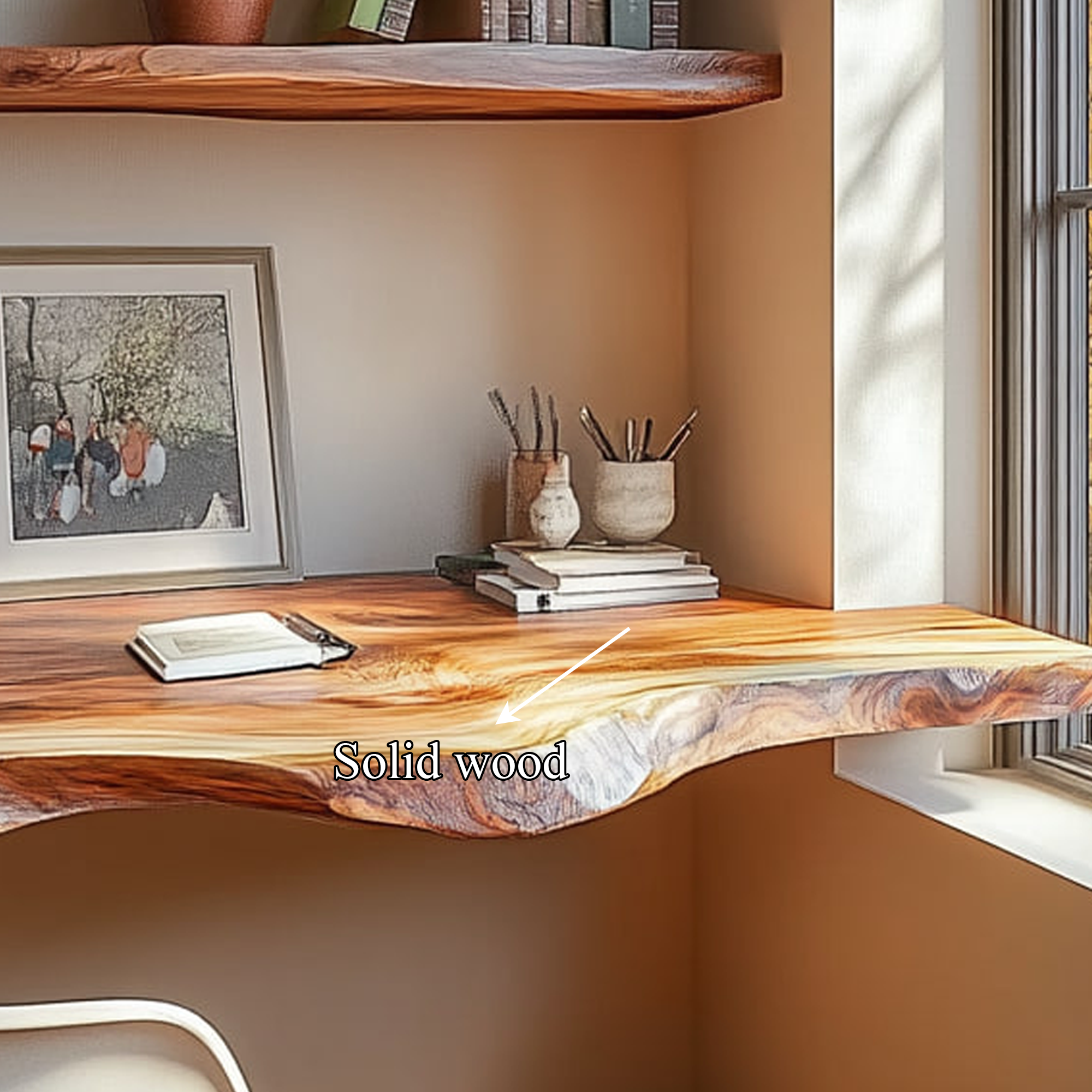 Rustic Wall Mounted Study Desk Shelf Living Room SINLKIFL212