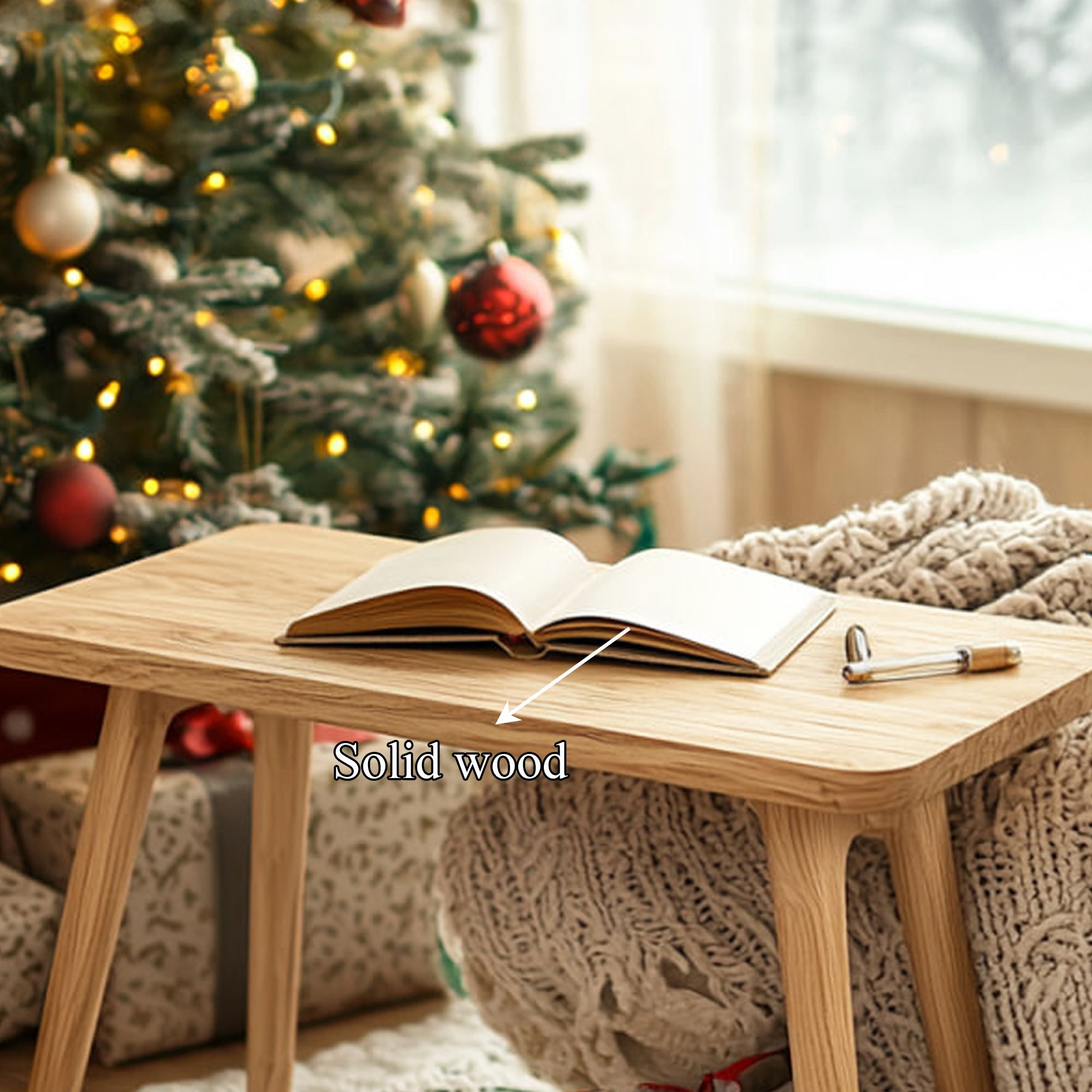 Rustic Live Edge Table Christmas Natural Bedroom Display SINLKIBT199