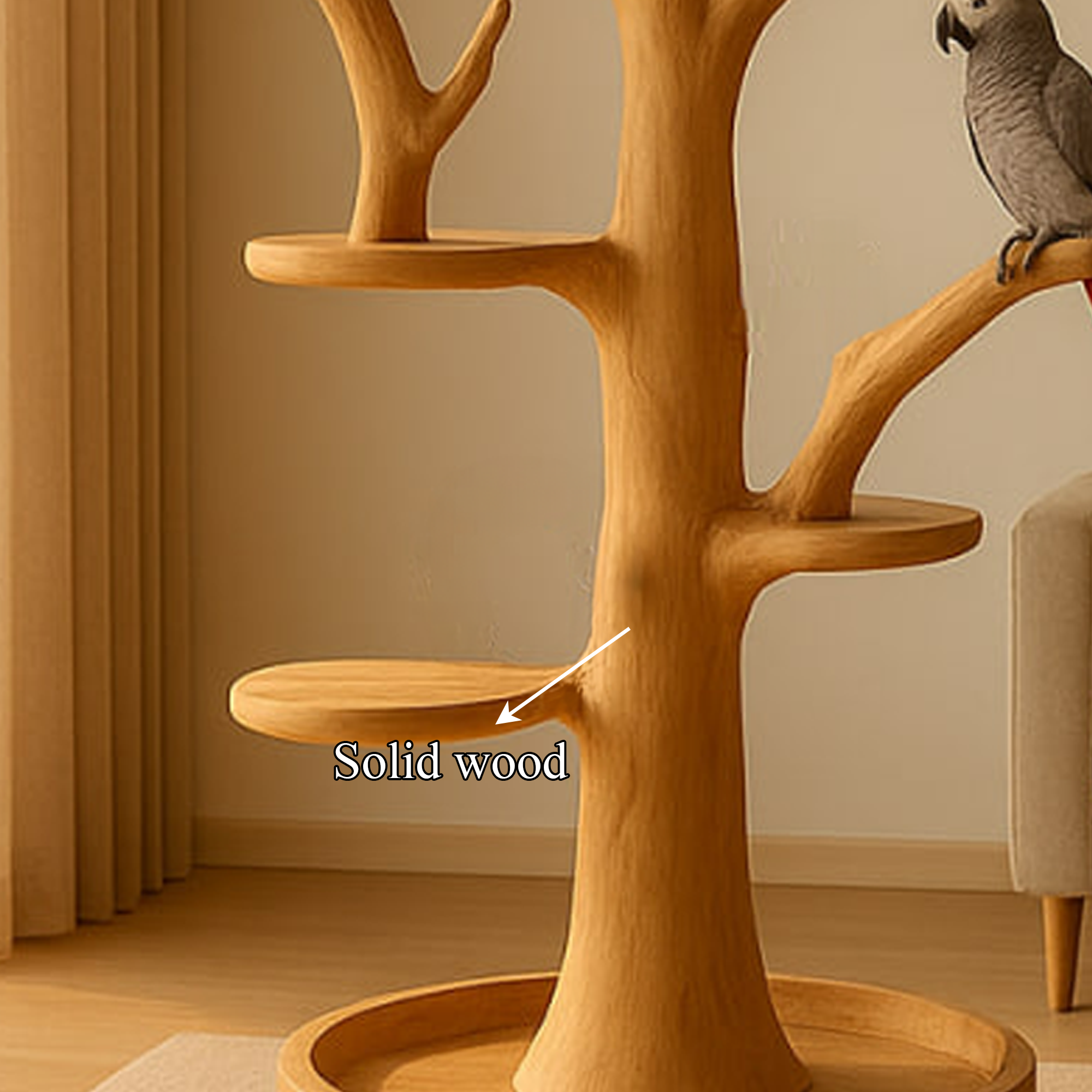 Rustic Wooden Parrot Tree Stand Living room SINLKITT065