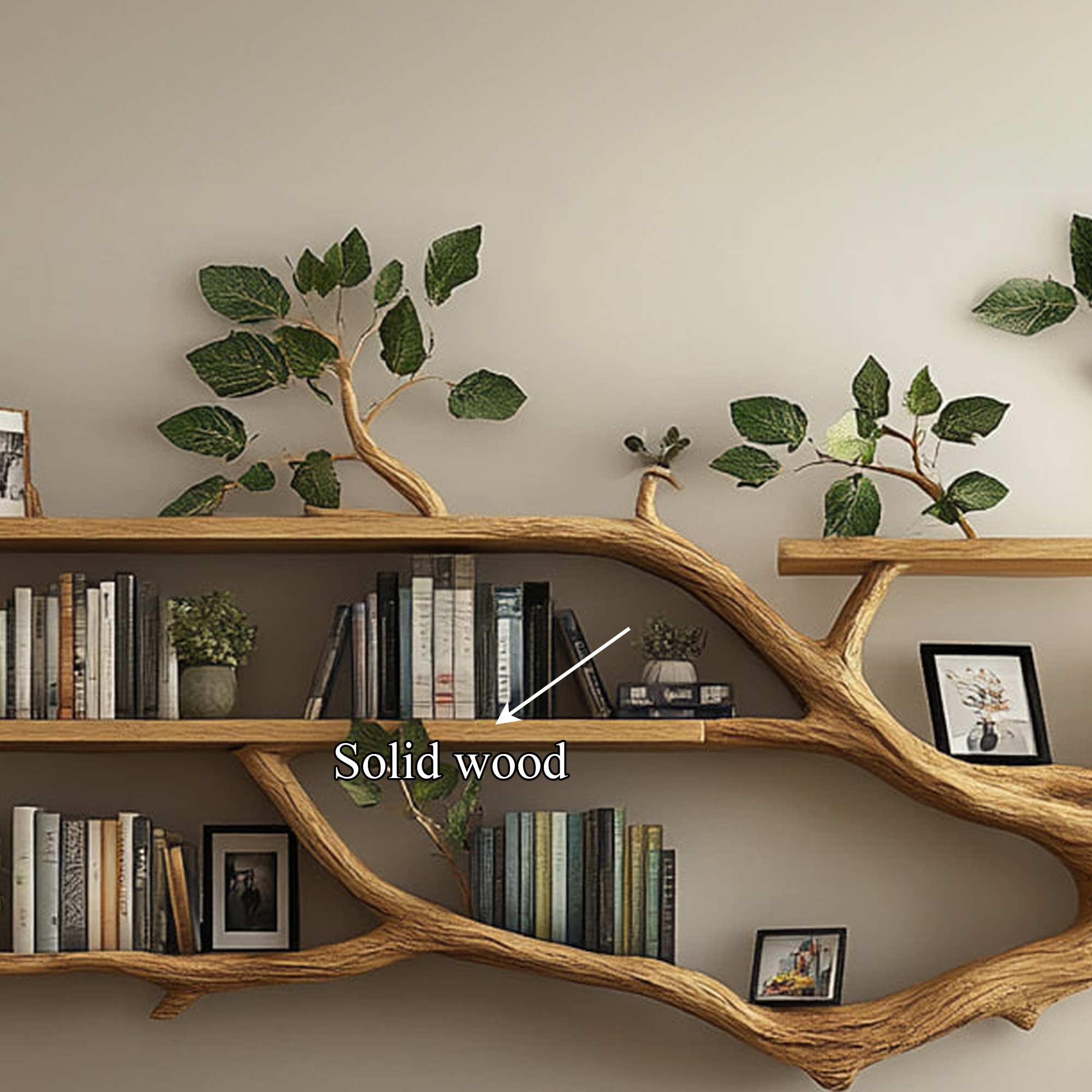 Rustic Tree Branch Shelf Modern Living Room Style SINLKITBS056