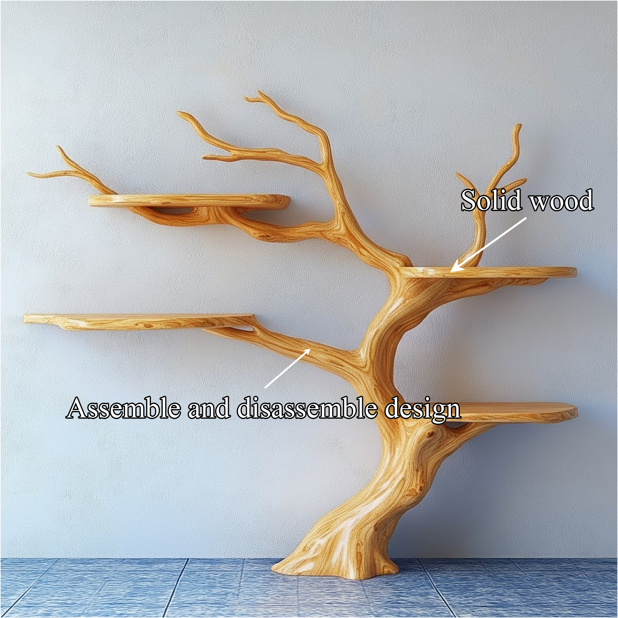 Rustic Organic Tree Bookshelf Living Room Or Bedroom SINLKITB565