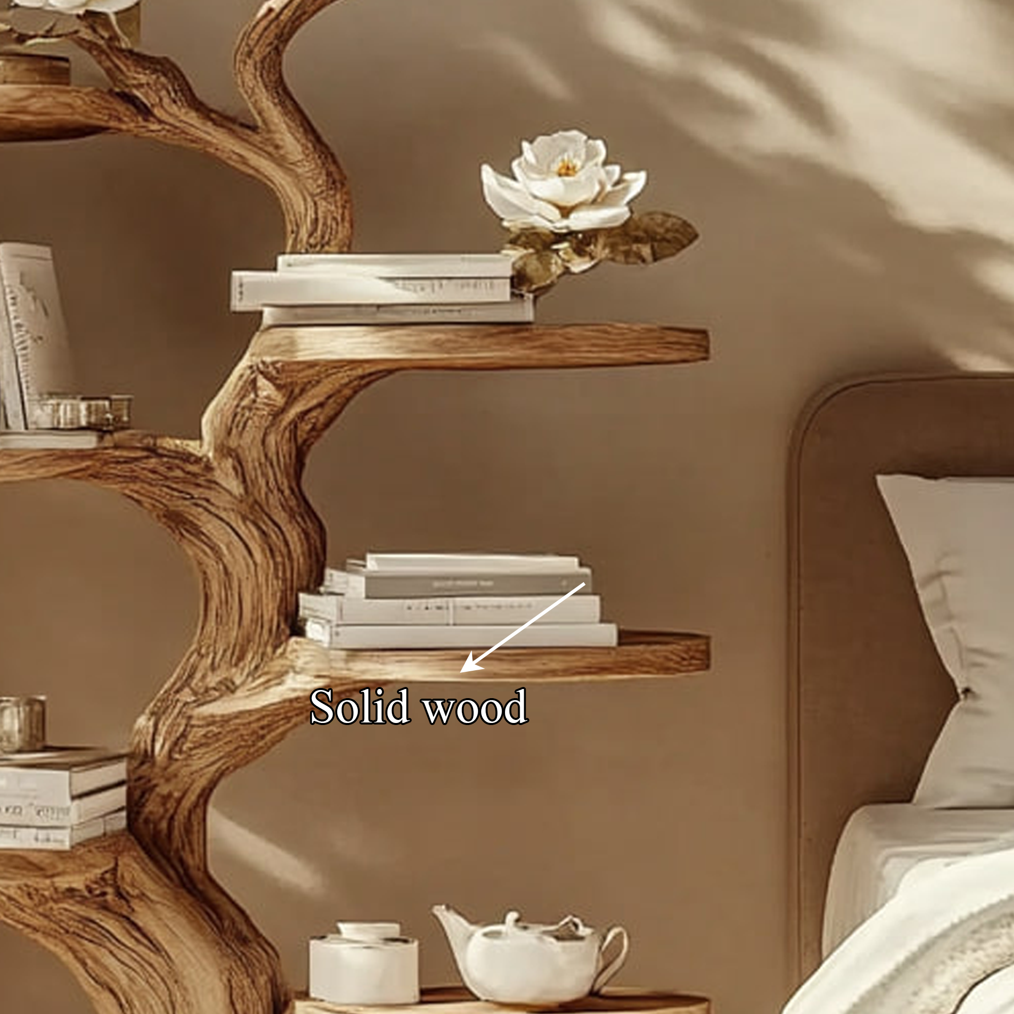 Rustic Wooden Bedside Table Bedroom Living Room Entryway SINLKIBT158