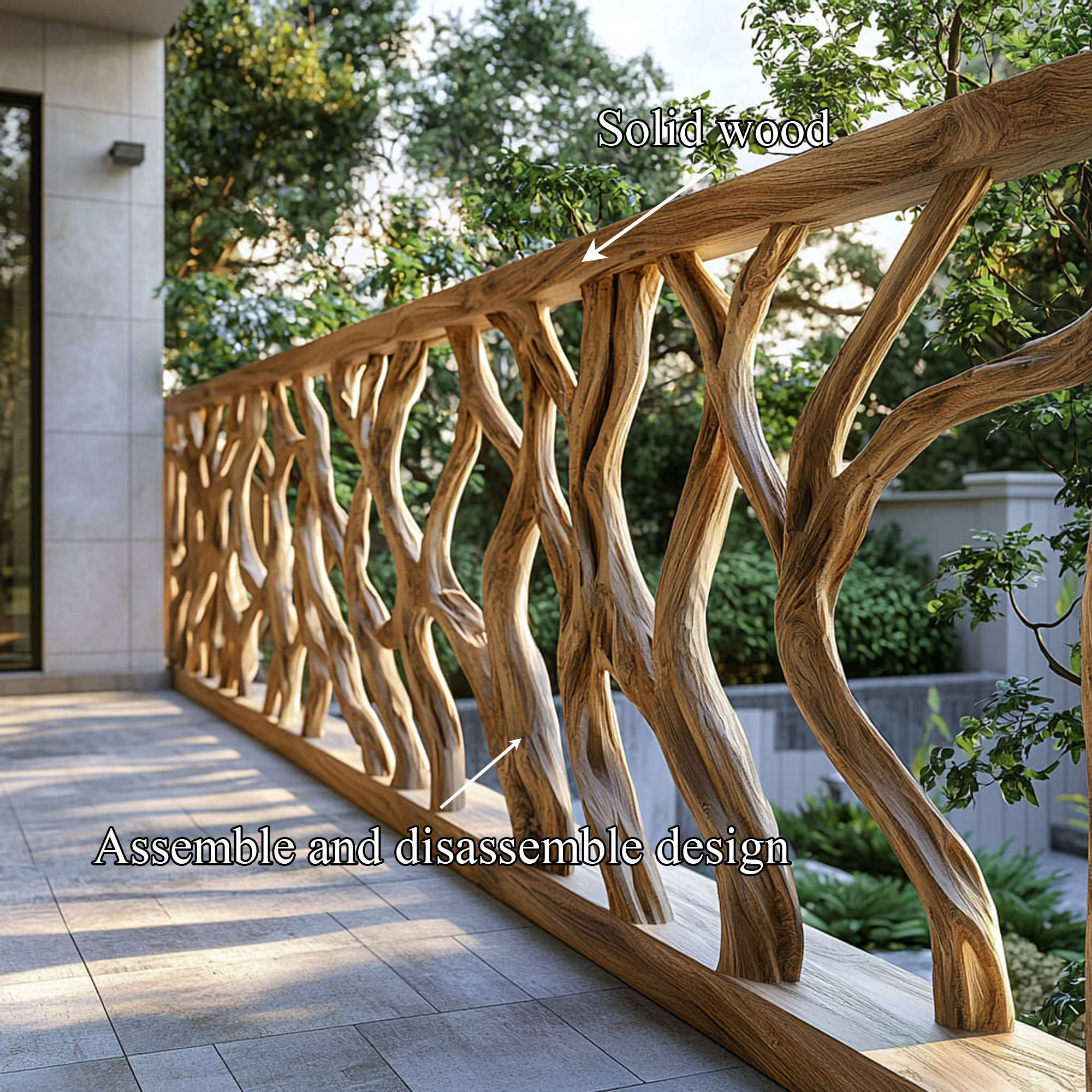 Rustic Organic Railing For Outdoor And Exterior Space SINLKIST009