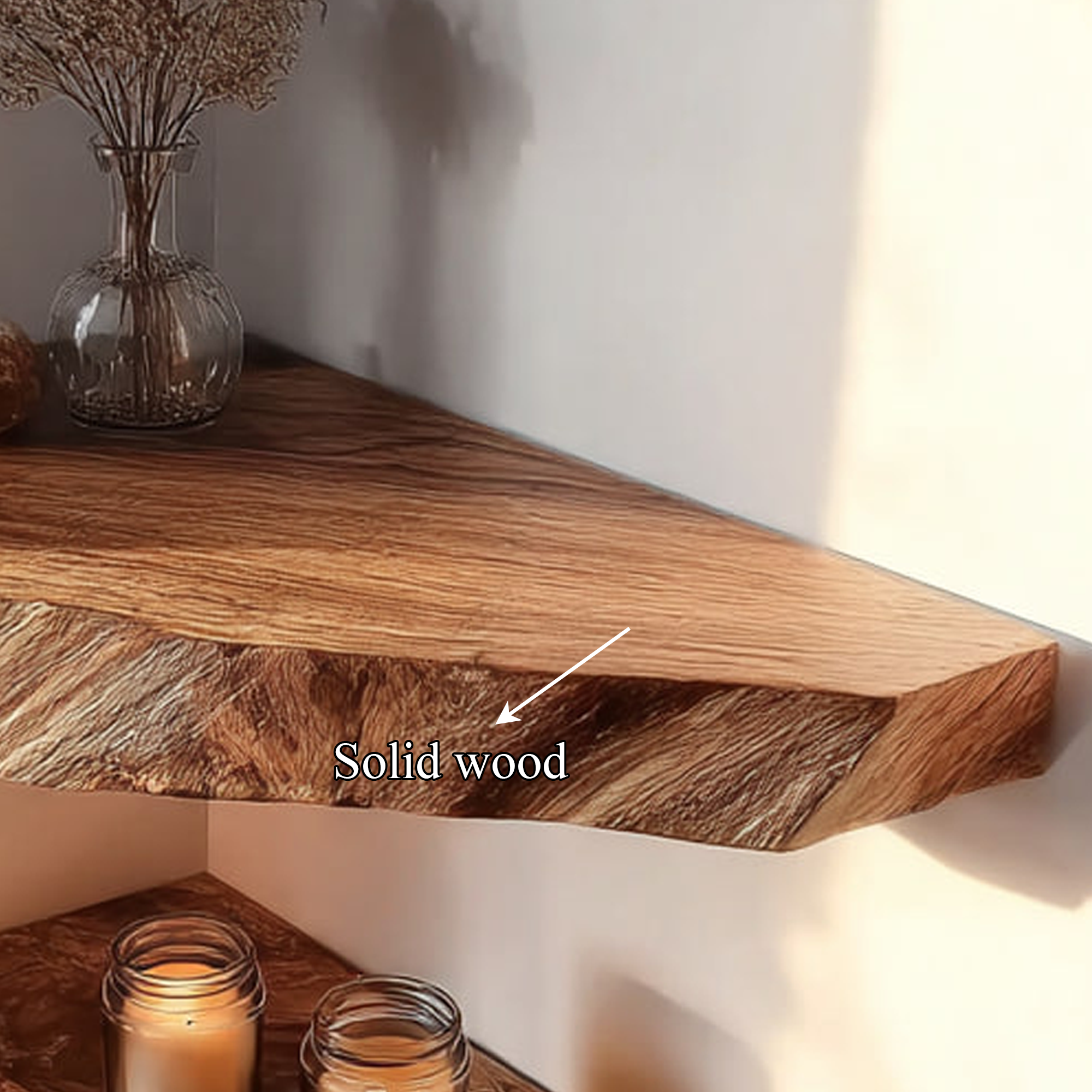 Rustic Floating Corner Shelf Living Room Dining Entryway SINLKIFL200