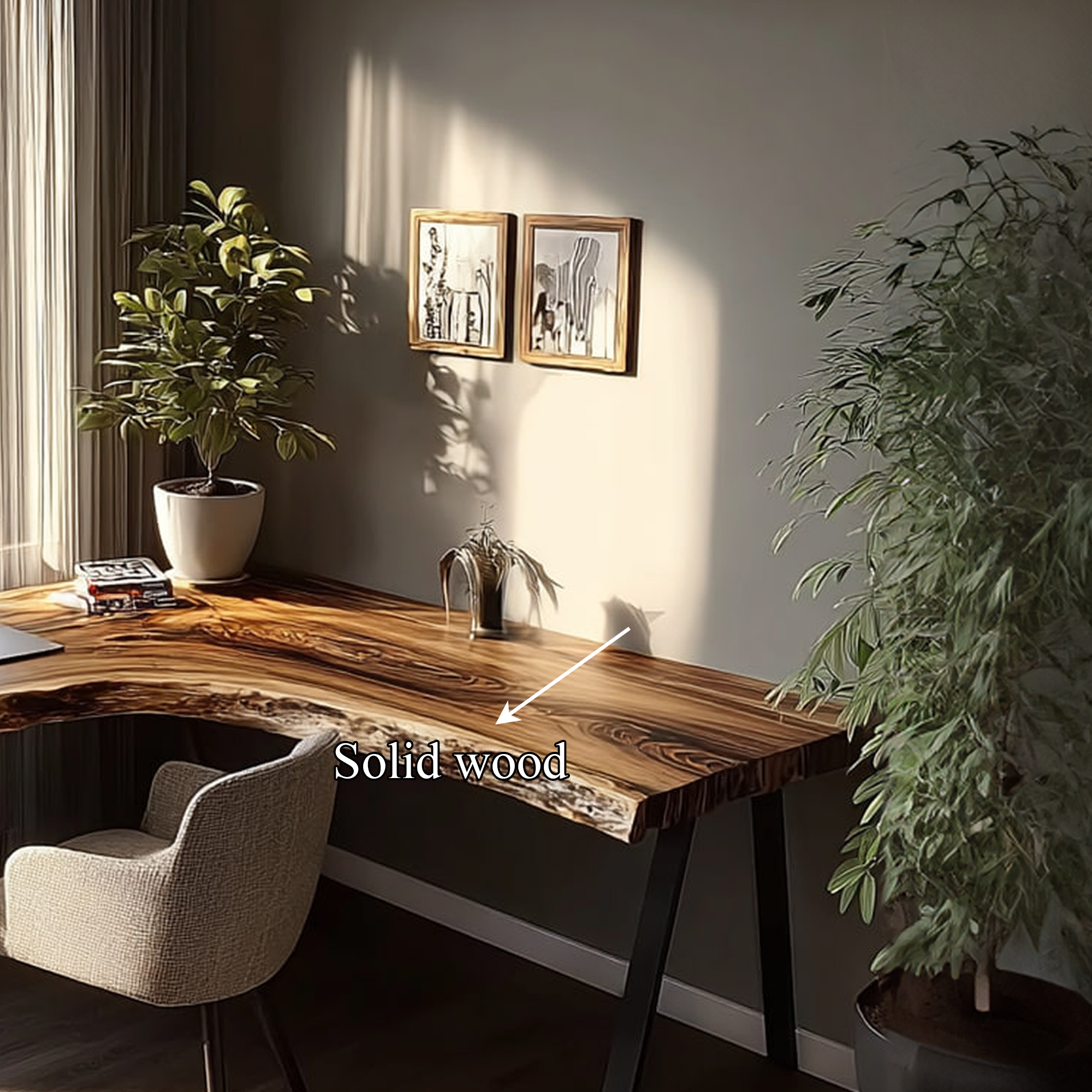 Rustic Organic Modern Work Corner Desk Home Office And Study Room SINLKIDK056