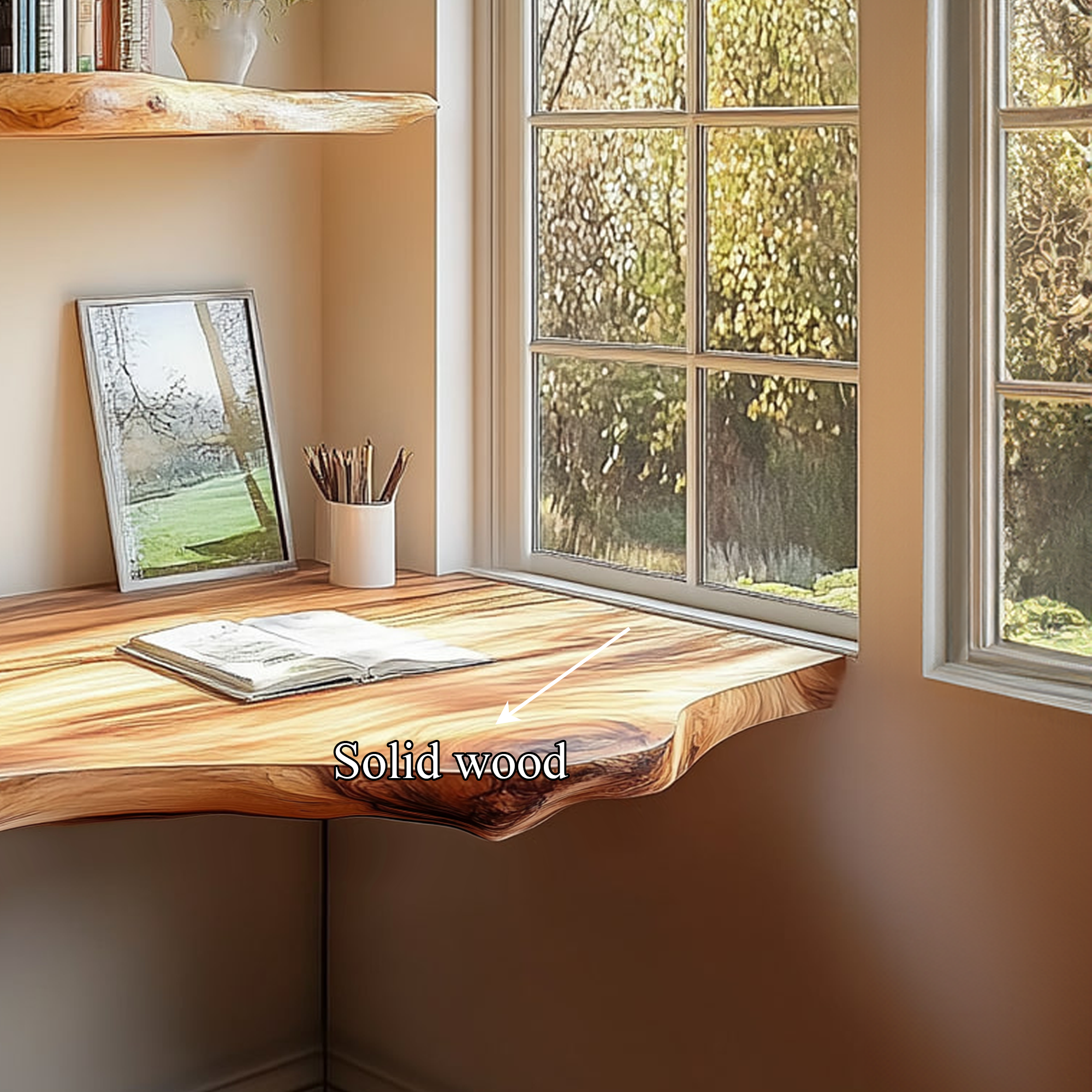 Rustic Floating Wall Shelf Desk Bedroom And Office SINLKIFL215