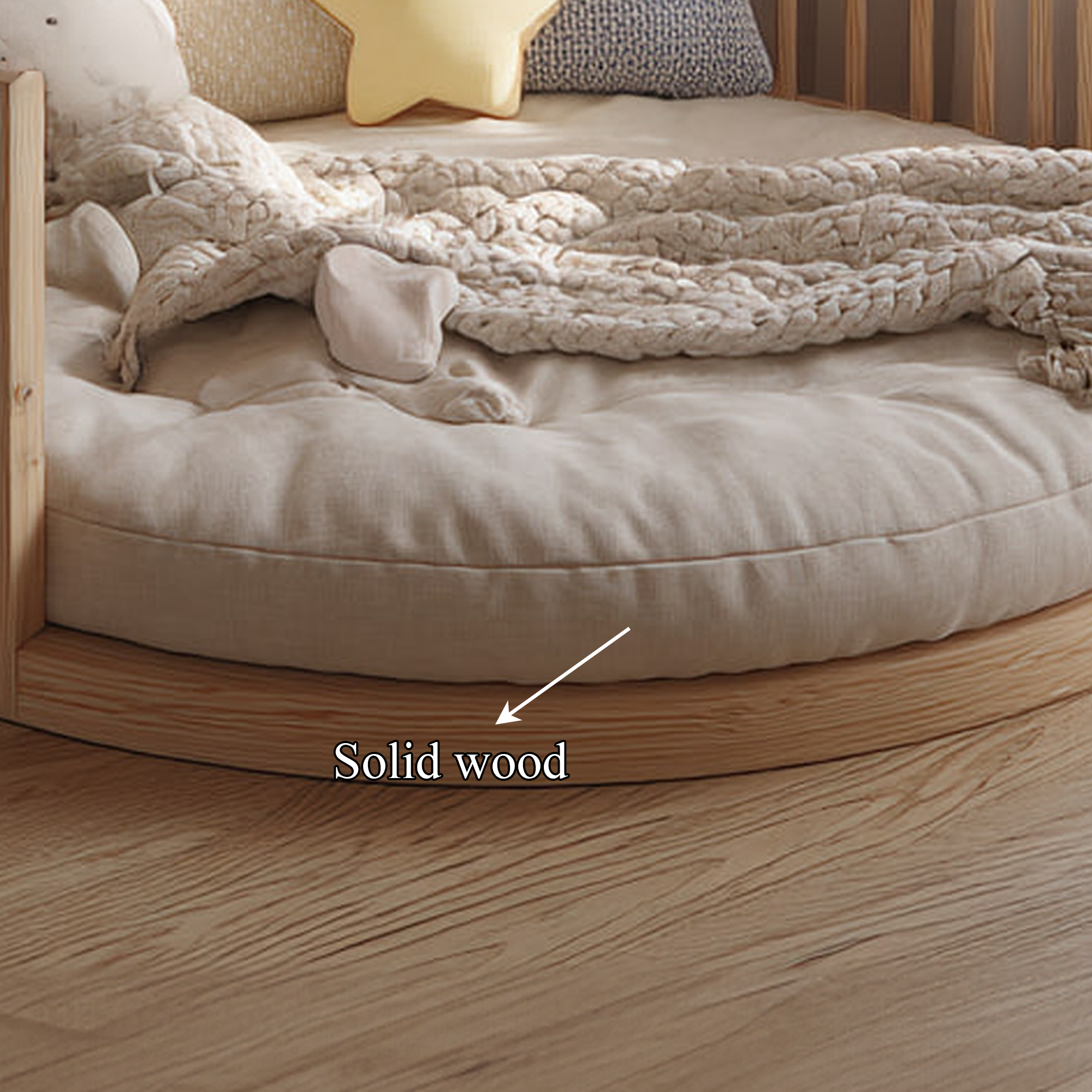 Scandinavian Round Toddler Bed Kids Bedroom SINLKIWB54