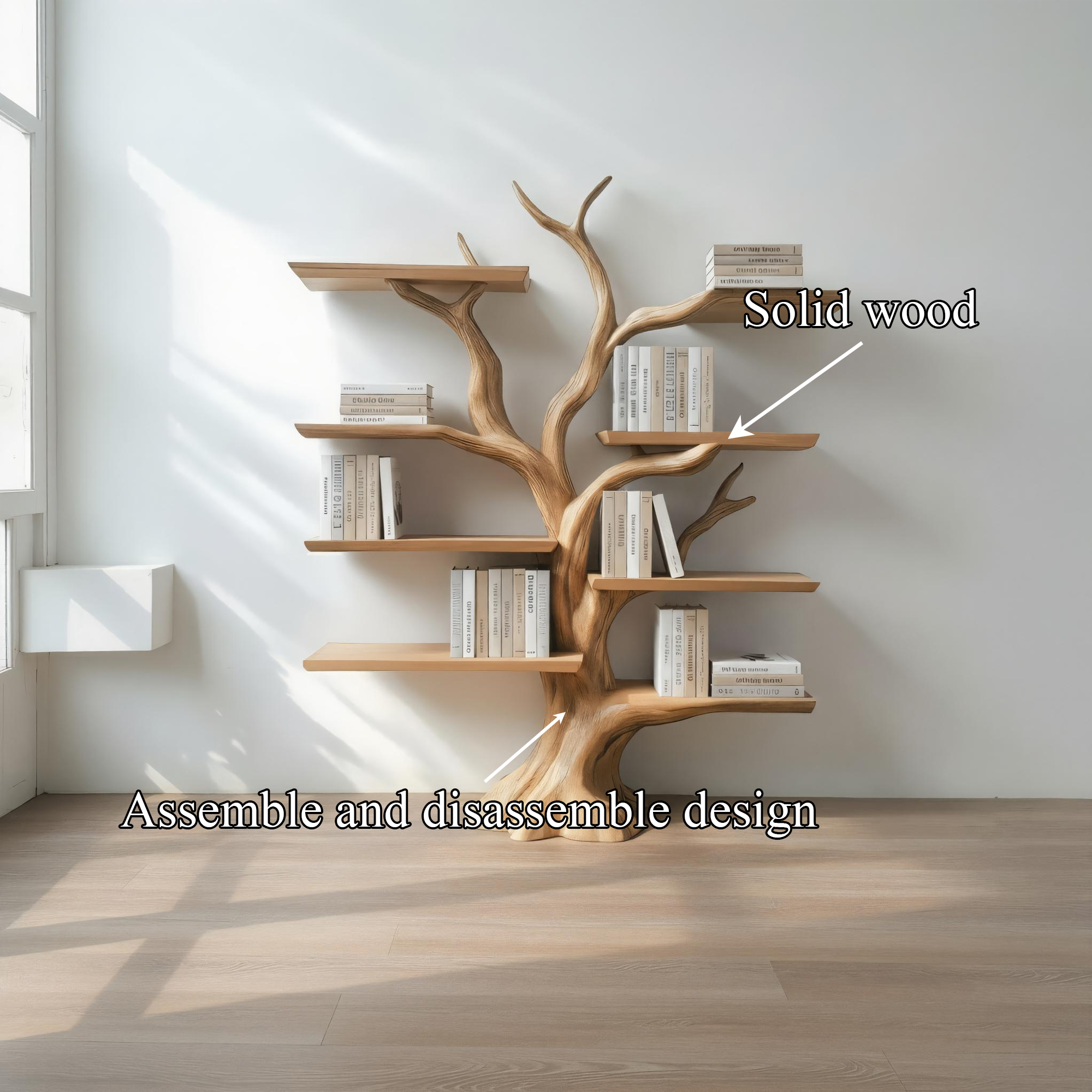 Rustic Organic Tree Shelf Living Room Or Entryway SINLKITB575