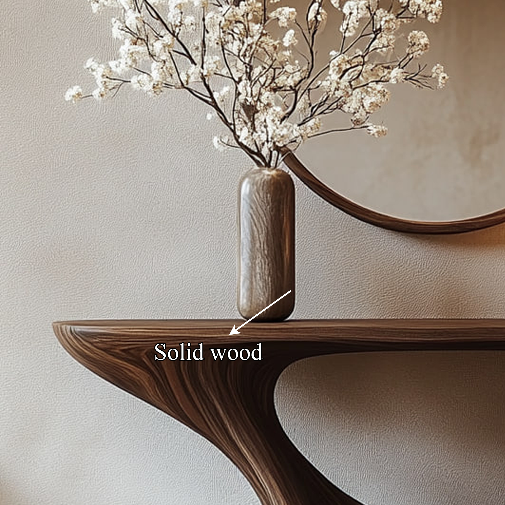 Handmade Rustic Solid Wood Console Table Artistic Organic Design For Living Room SINLKICS331