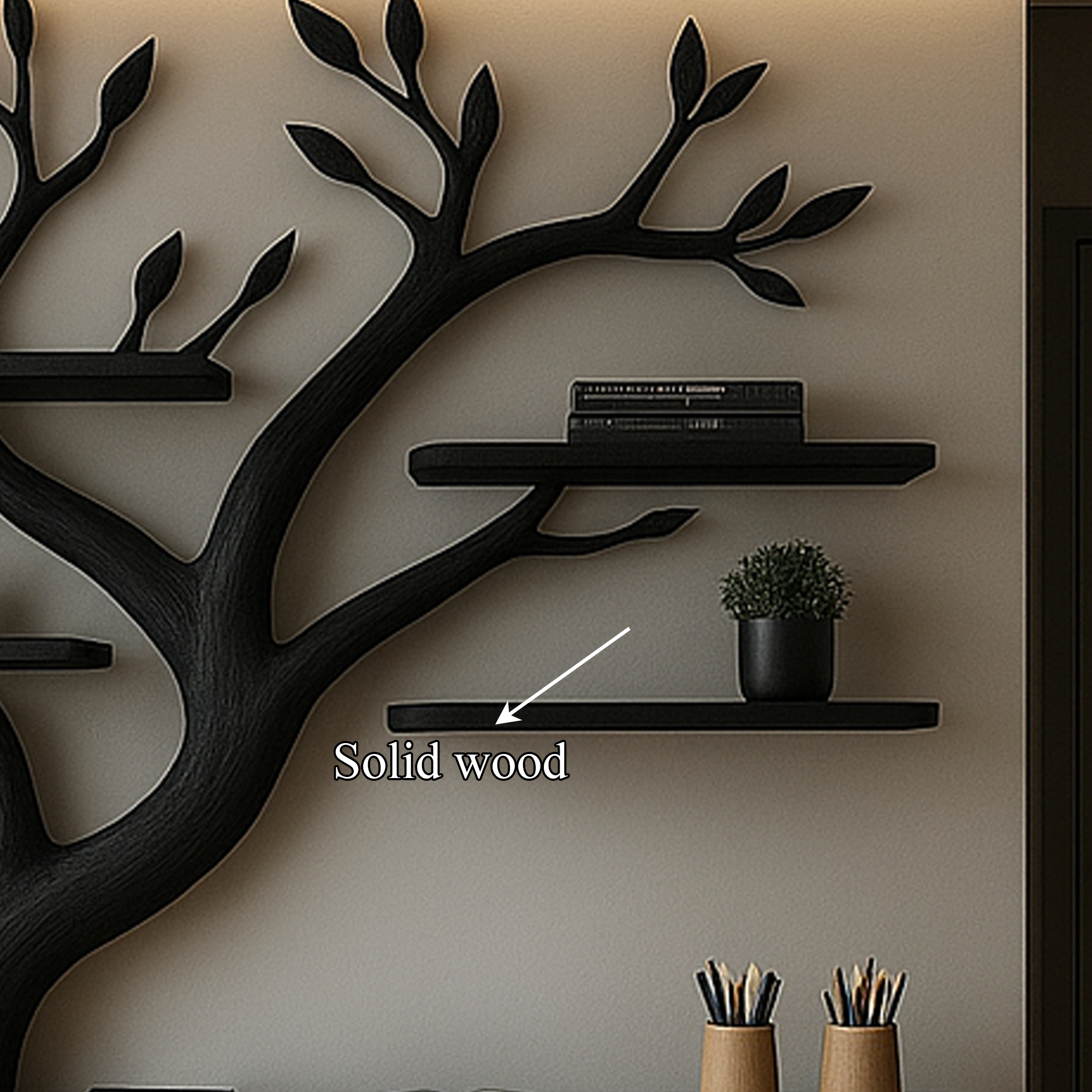 Mid Century Tree Bookshelf Desk Contemporary Office SINLKITB505