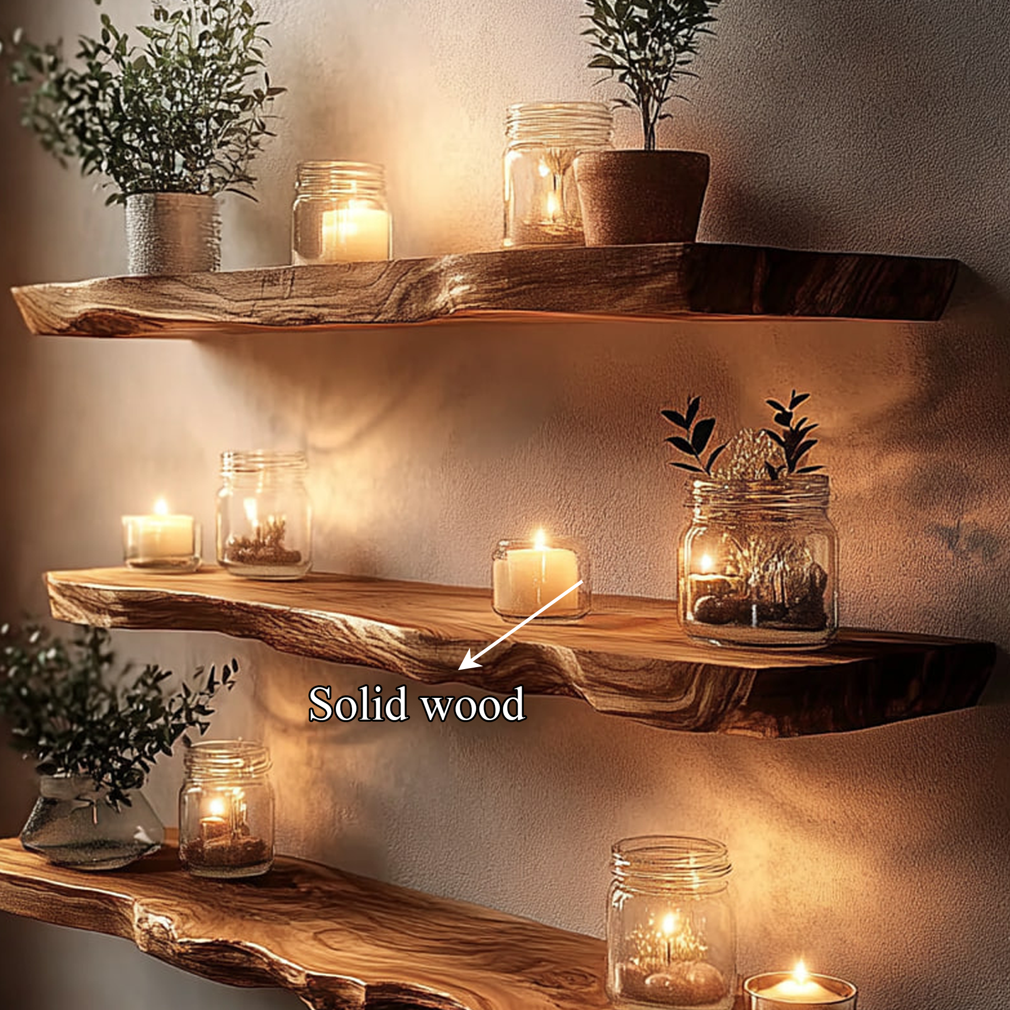 Rustic Live Edge Corner Floating Shelf Kitchen Or Living Room SINLKIFL221