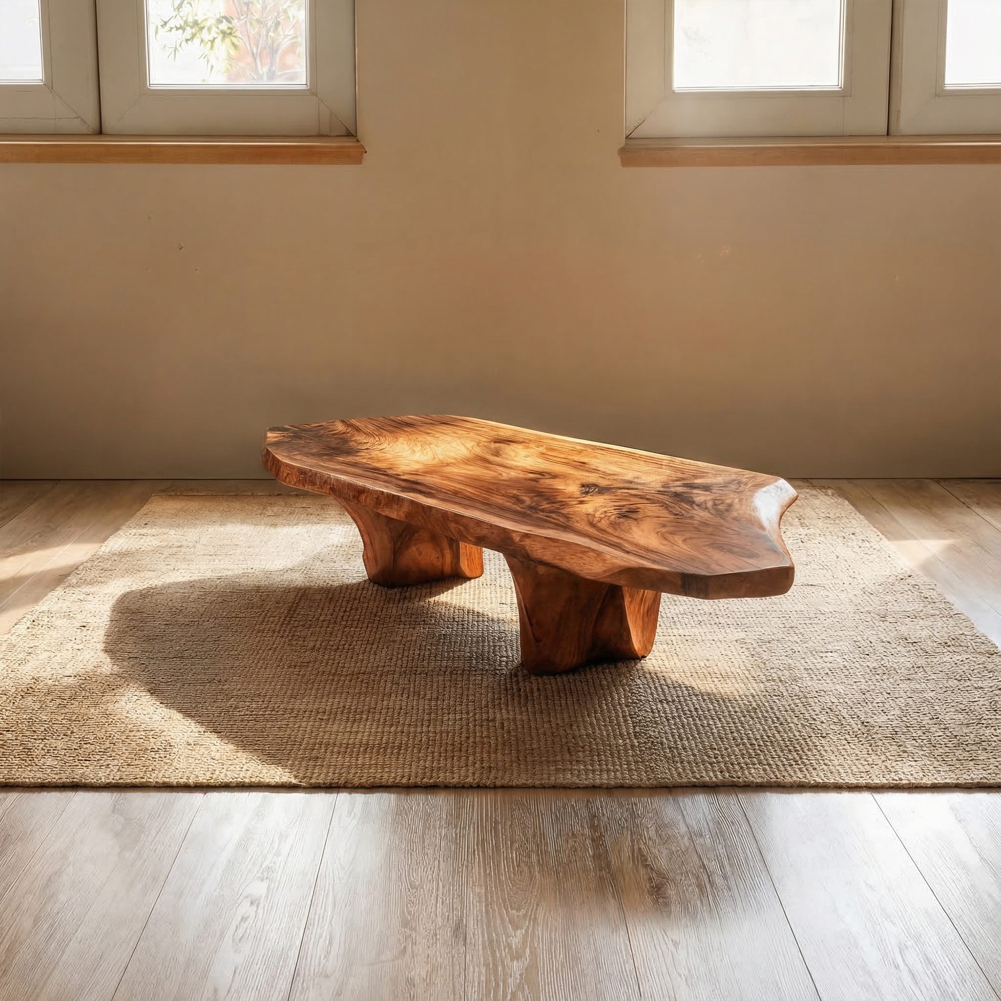Rustic Sculptural Coffee Table For Living Room And Bedroom SINLKICF339