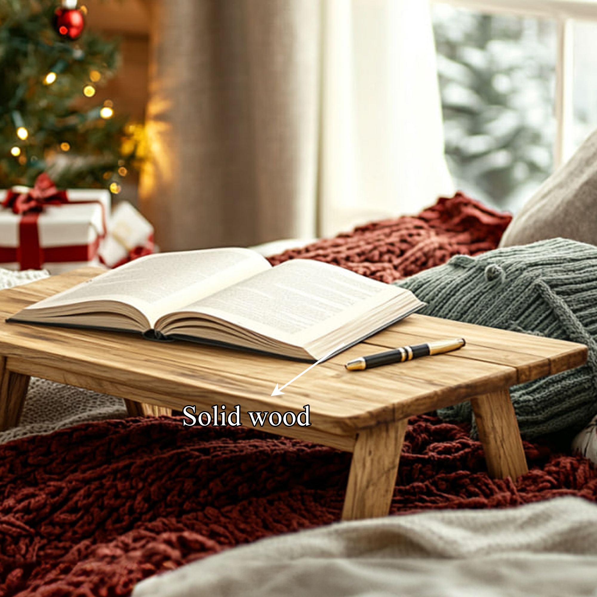 Rustic Bed Table Christmas Holiday Natural Home Decor SINLKIDK064