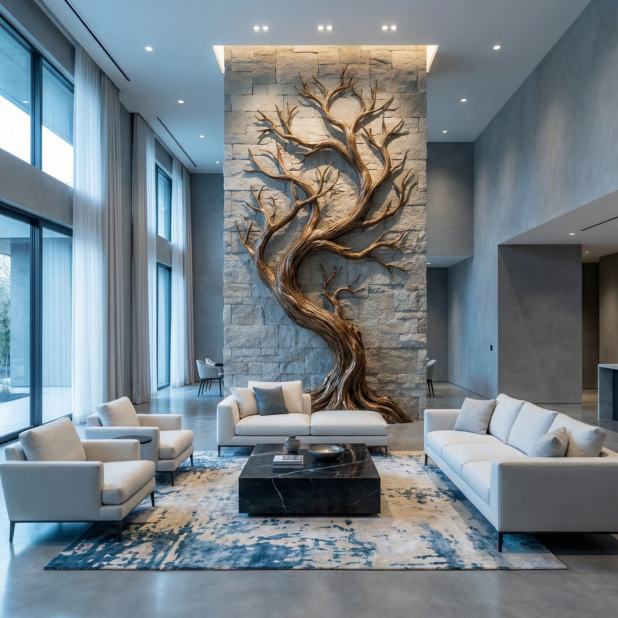 Rustic Tree Wall Art Sculpture Living Room And Hallway SINLKIWD052