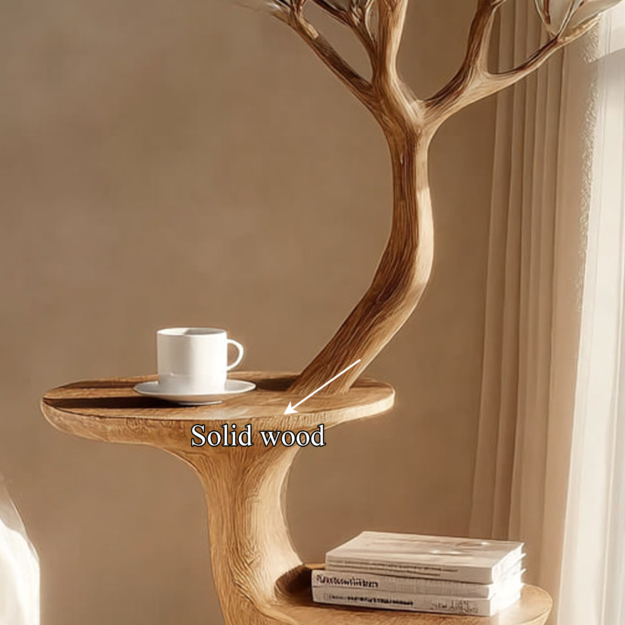 Rustic Tree Form Bedside Table Modern Bedroom SINLKIBT171