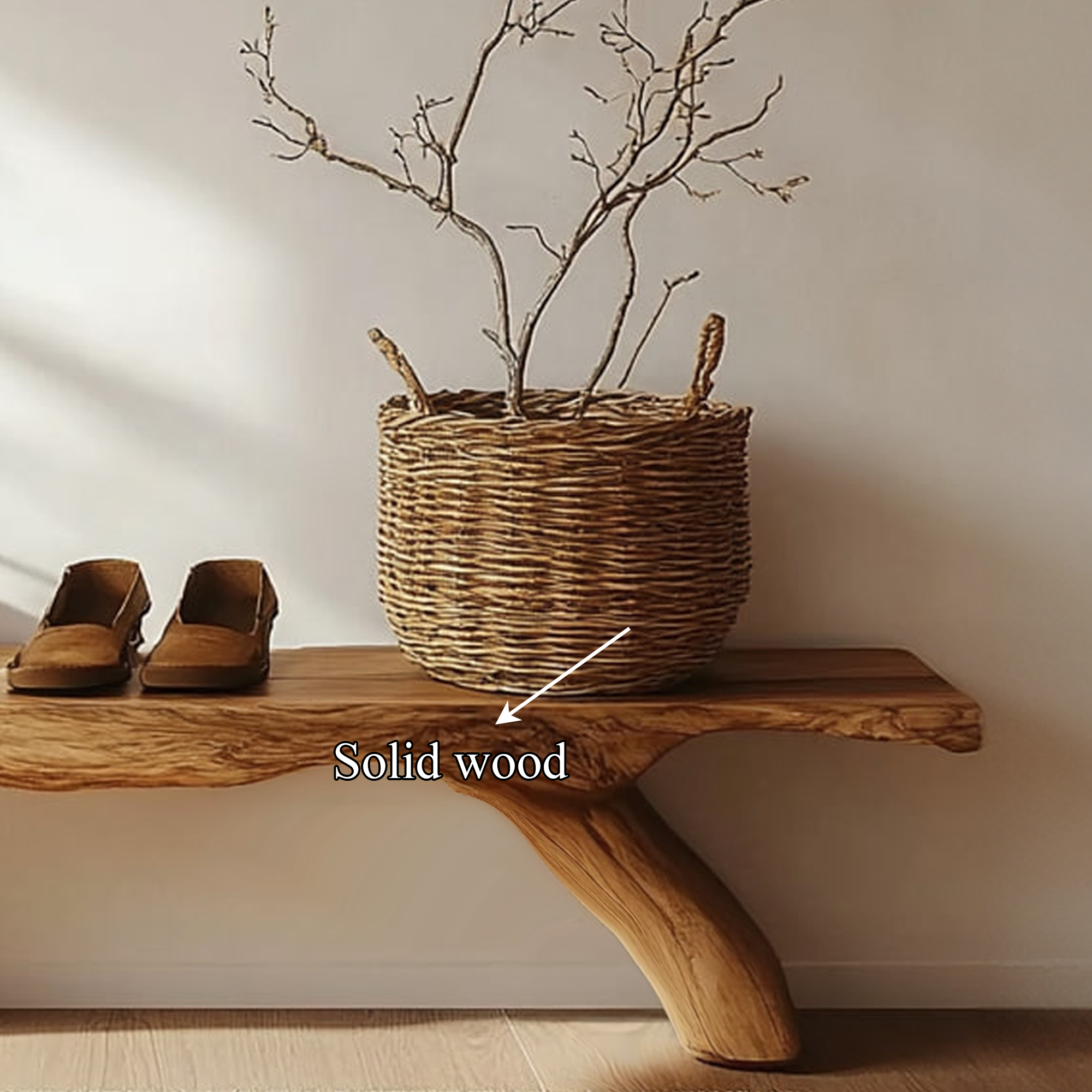 Rustic Natural Wood Bench Bedroom Or Living Room Furniture SINLKIRS037