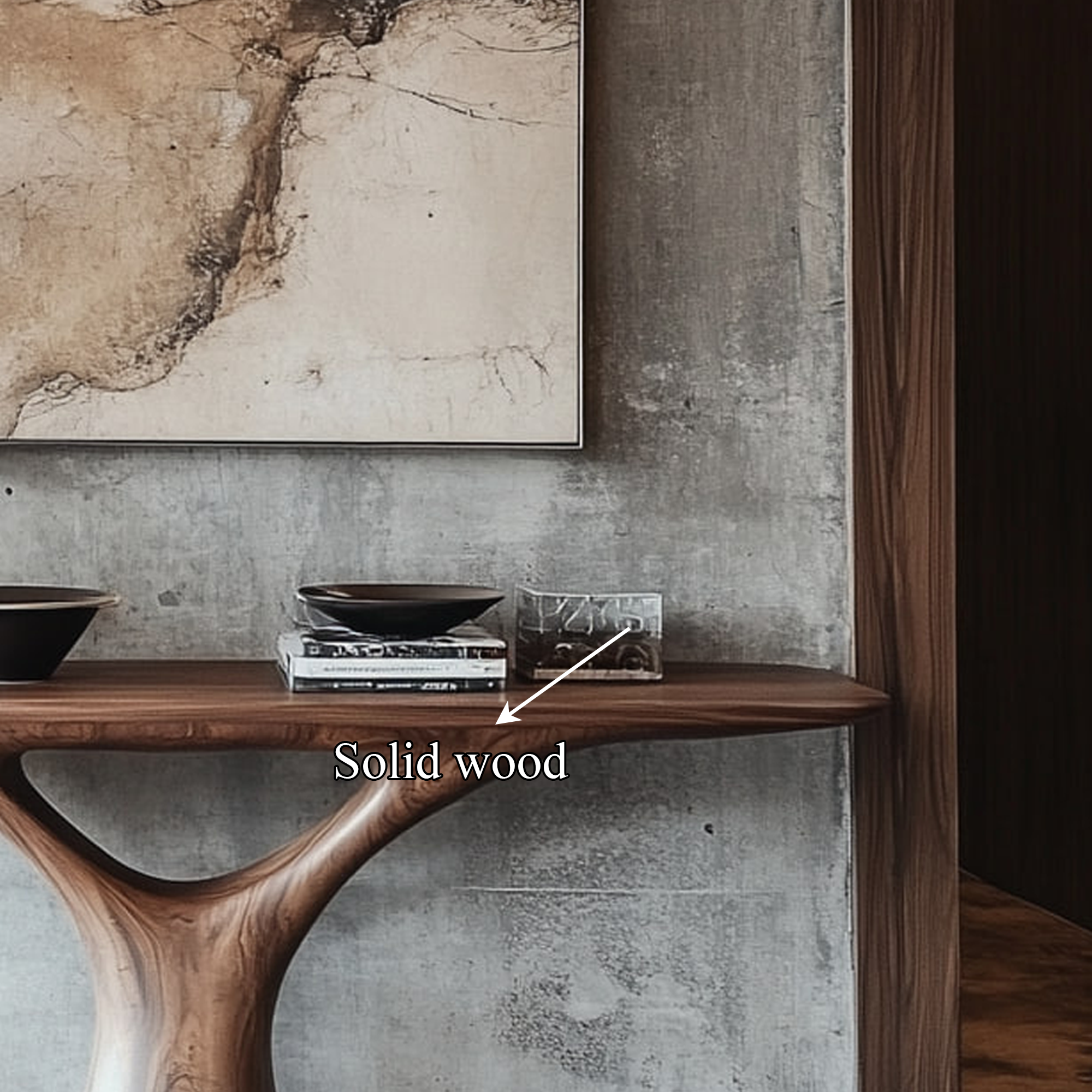 Mid Century Entry Table Smooth Sculptural Form Luxury Welcome Area SINLKICS330