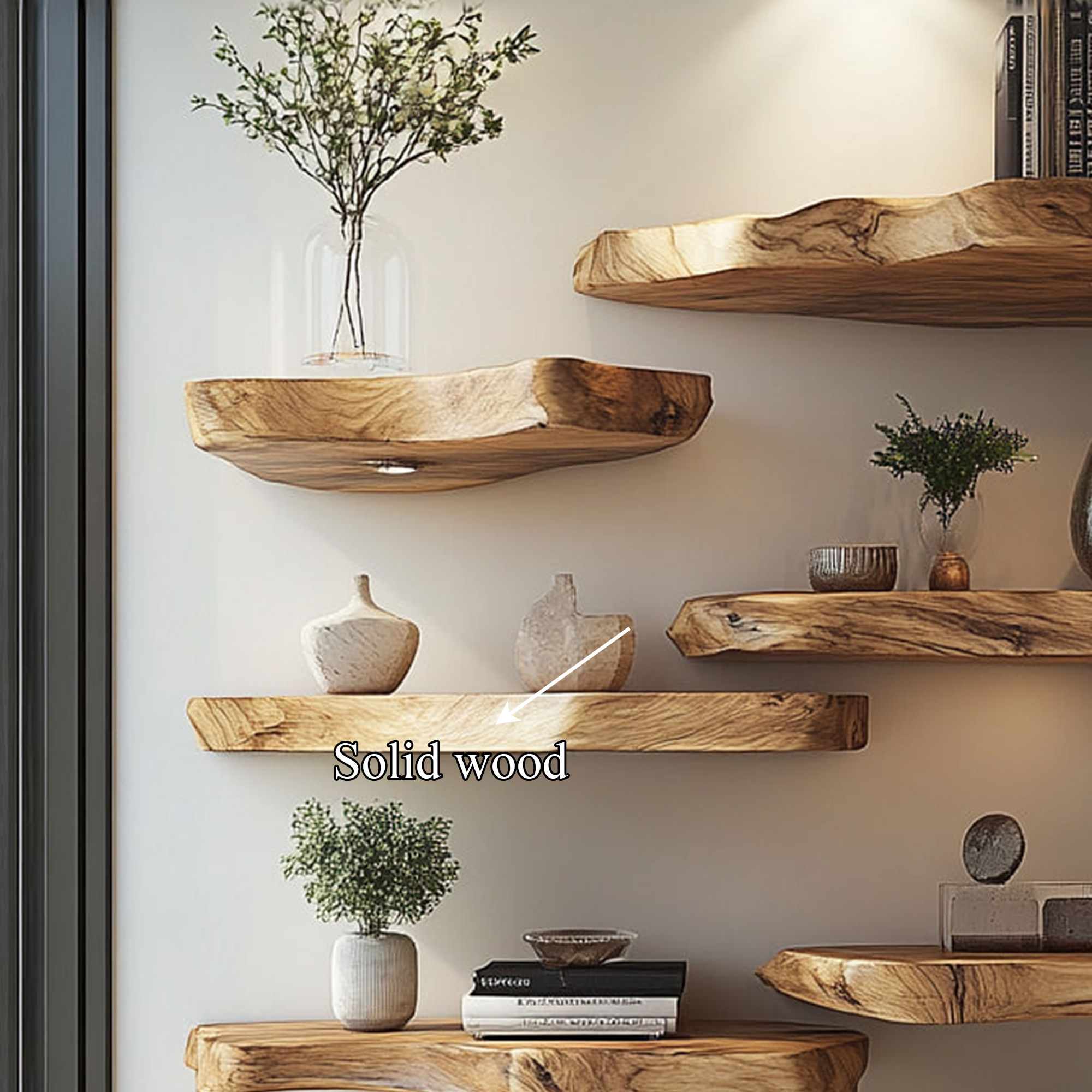 Rustic Live Edge Floating Display Shelf Living Room Or Study Room SINLKIFL262