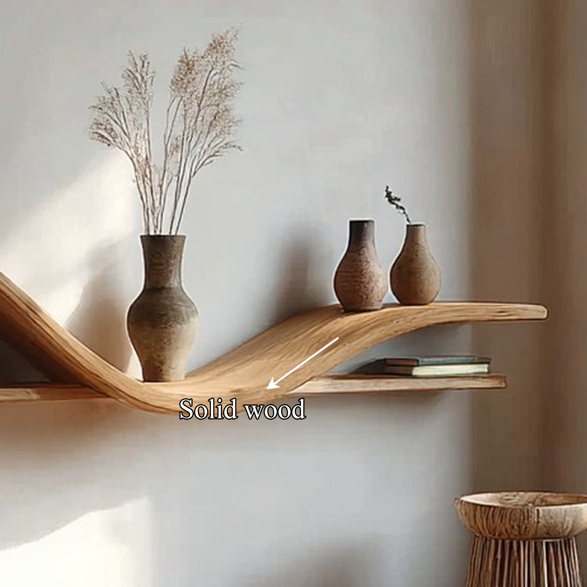 Organic Modern Curved Shelf Living Room Or Hallway SINLKIFL267