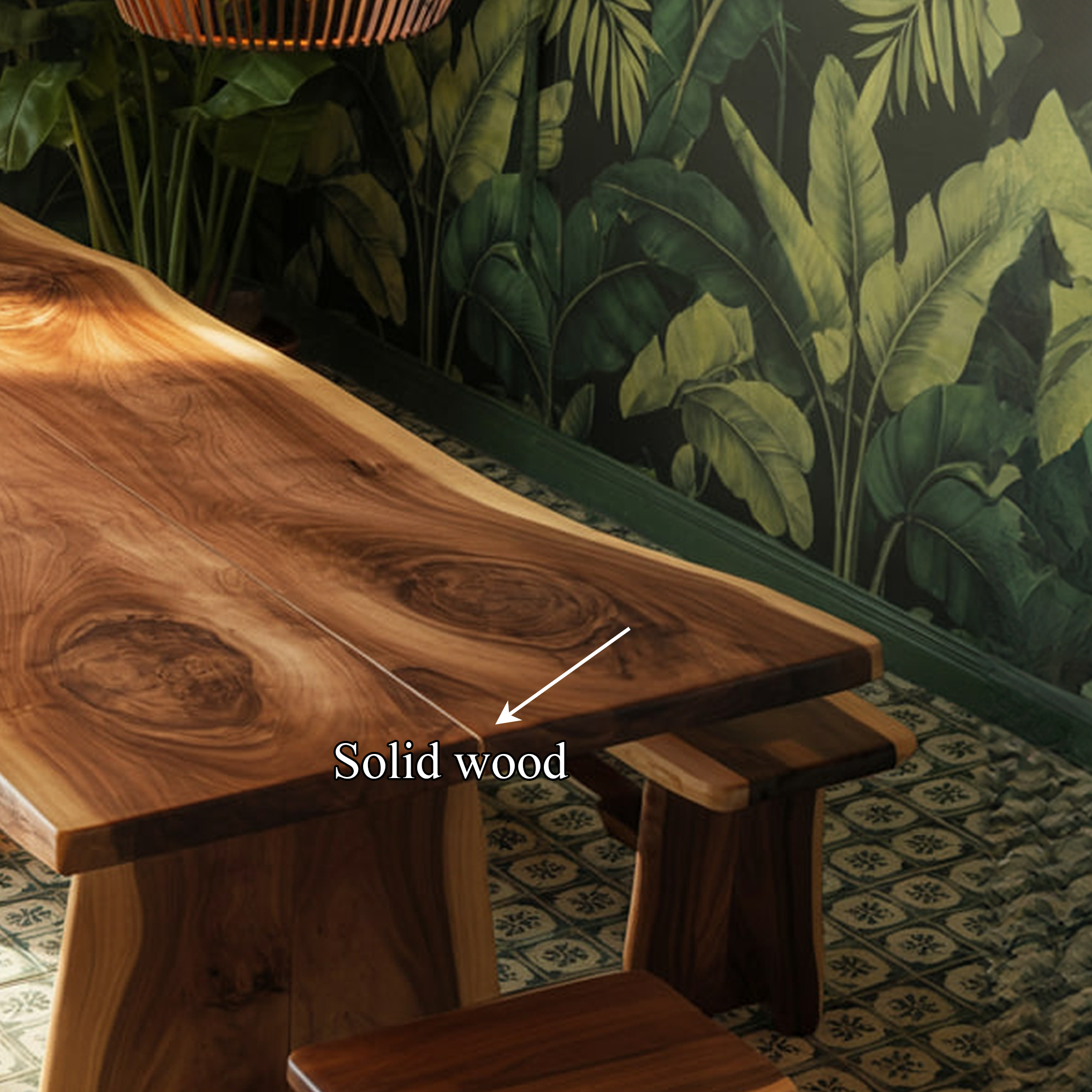 Scandinavian Live Edge Dining Table Minimal Kitchen SINLSDTS130