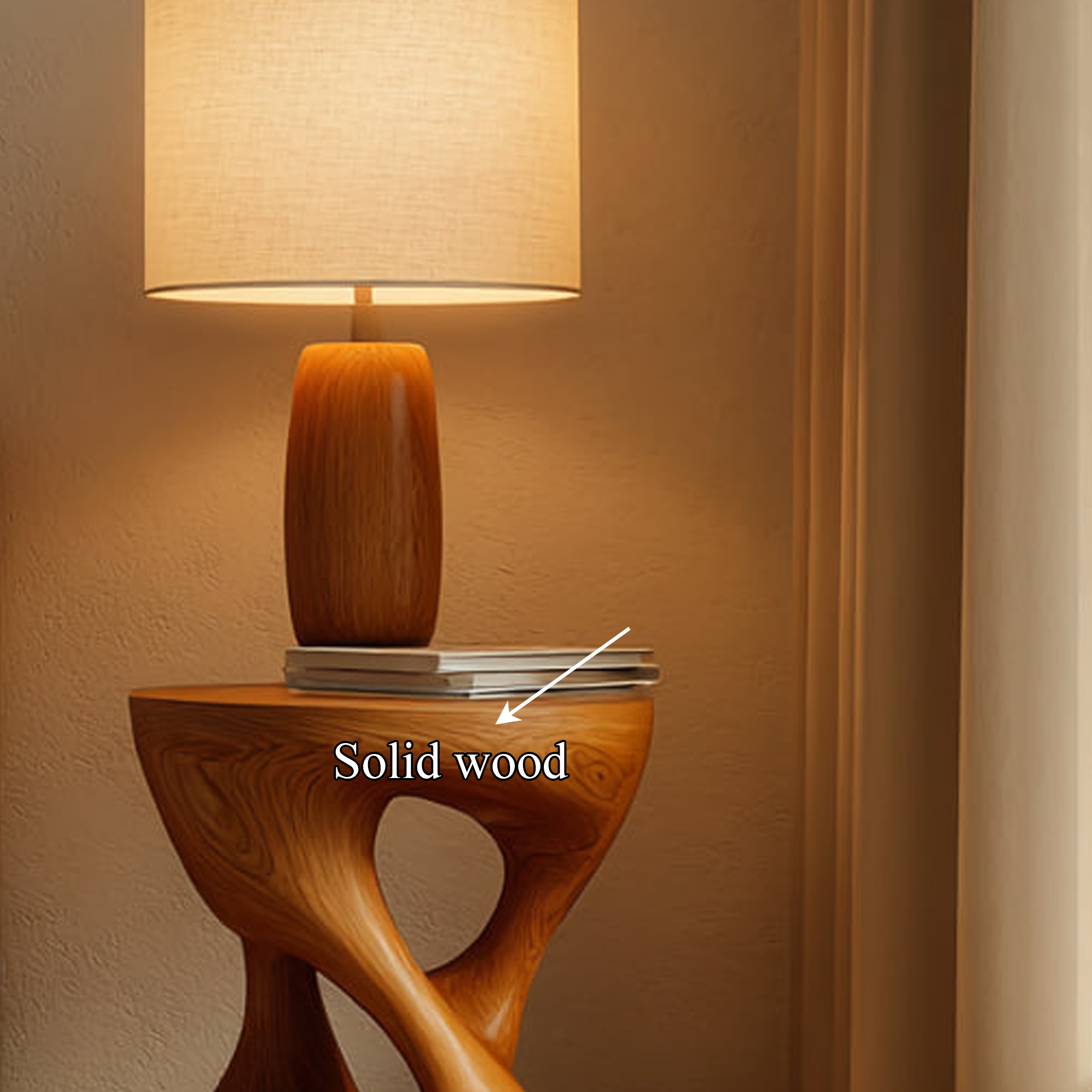 Rustic Sculptural Nightstand Bedroom Decor SINLKIBT124