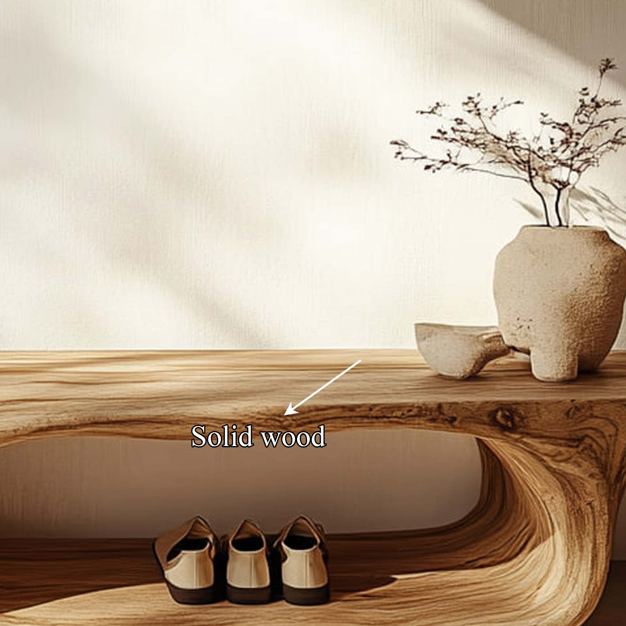 Rustic Modern Wood Shoe Rack Bench Entrance SINLKISB056