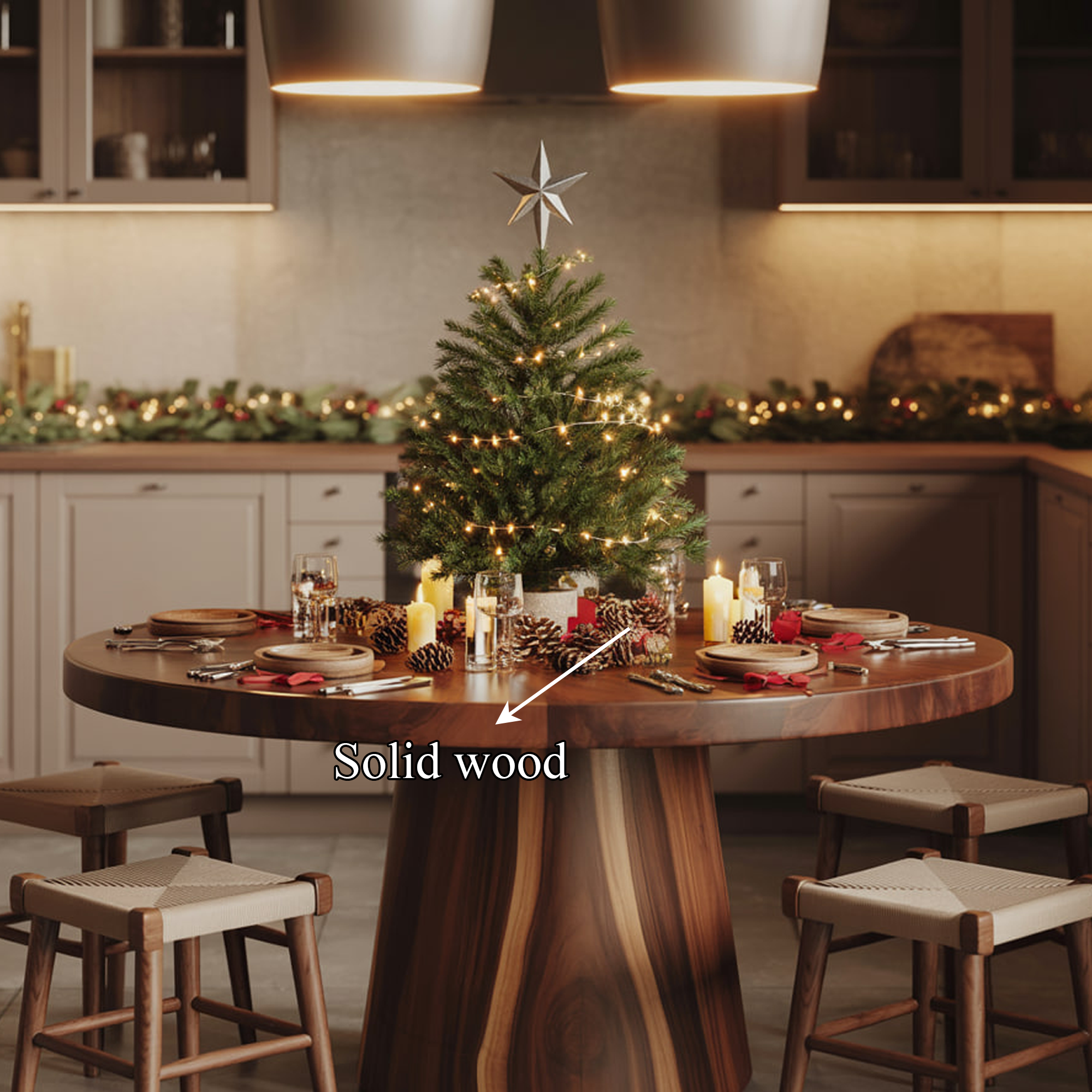 Rustic Dining Table Christmas Centerpiece Kitchen Display SINLKIDT138