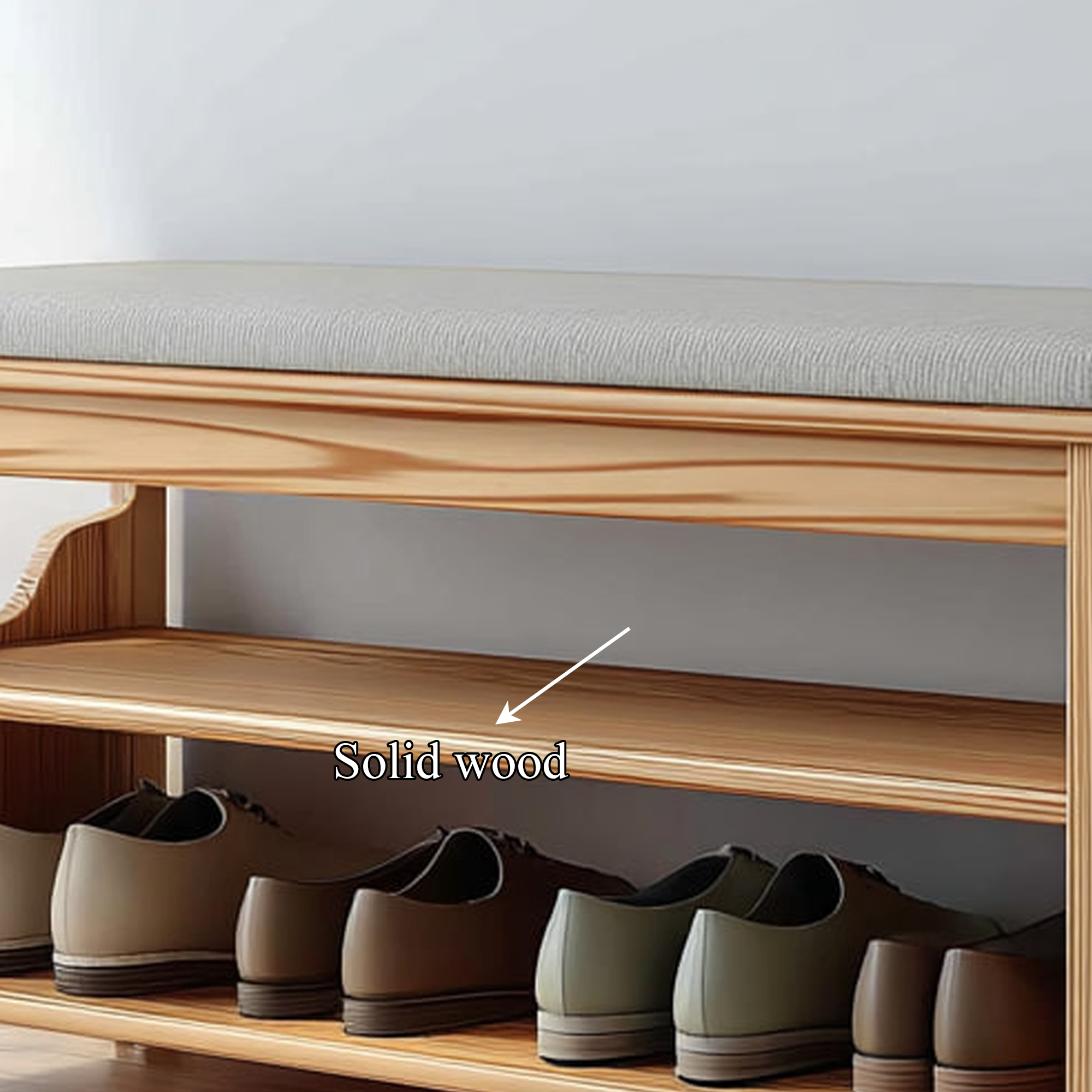 Midcentury Farmhouse Bench Shoe Rack Entryway SINLKISB045