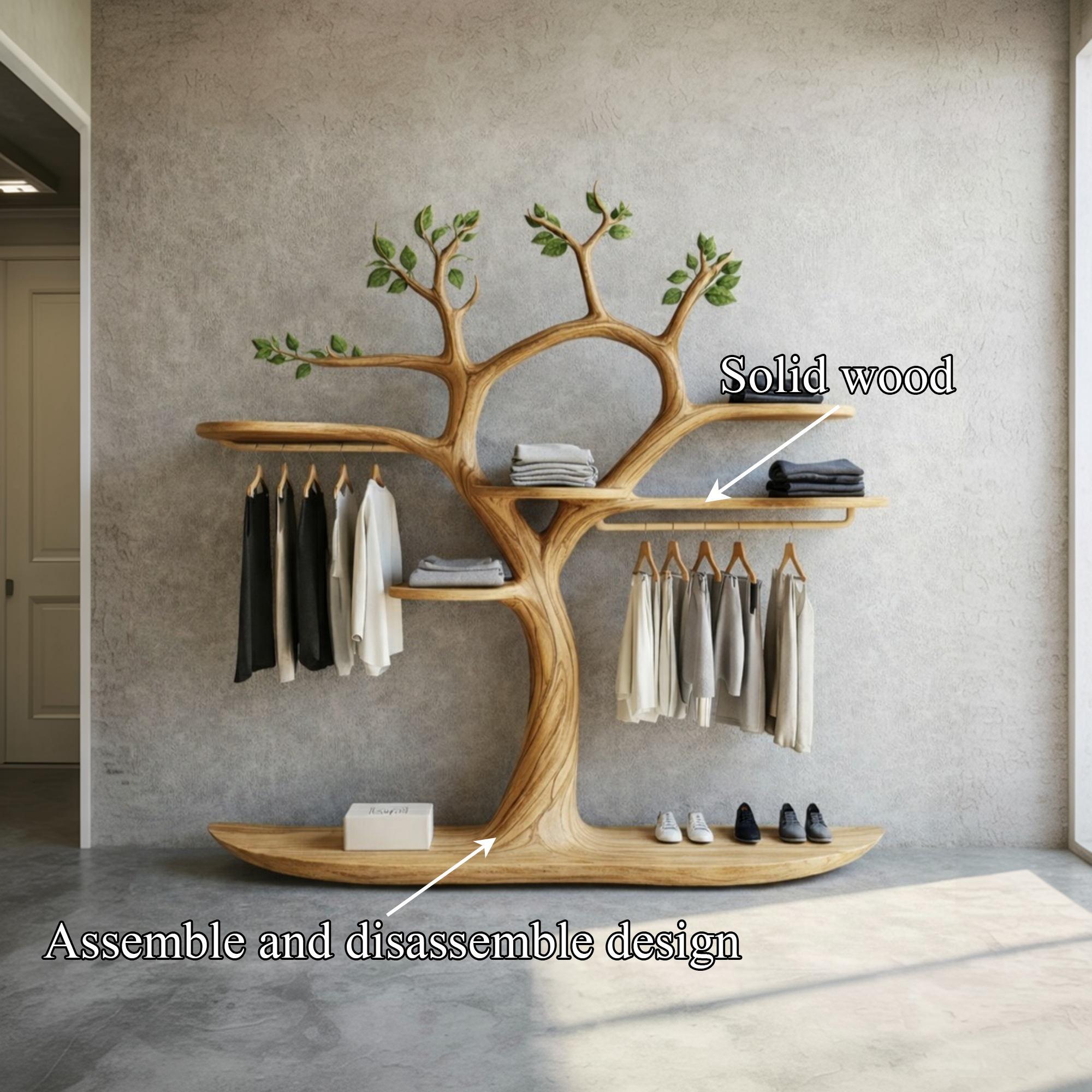Rustic Tree Style Coat Rack Home Entryway Decor SINLKITCR089