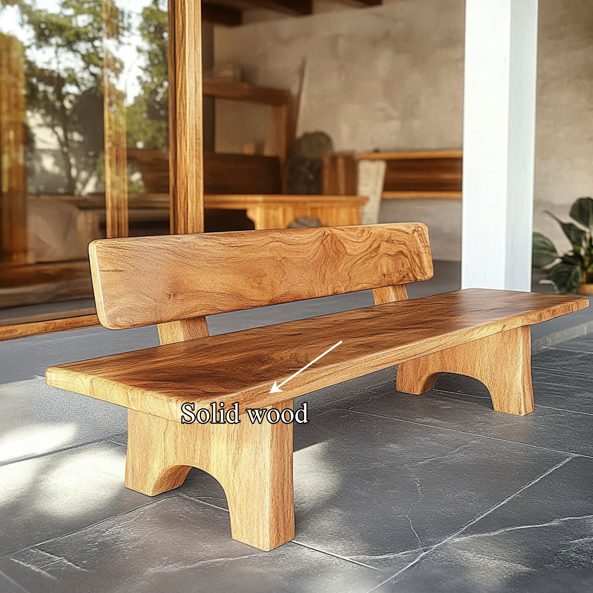 Rustic Wooden Bench For Living Room Or Entryway SINLKIRS047