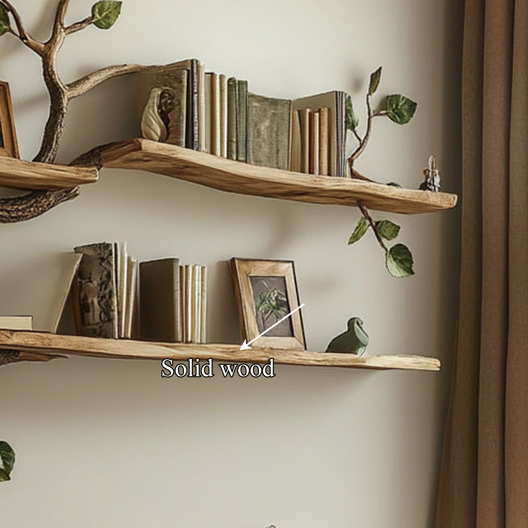 Rustic Tree Branch Bookshelf Natural Living Bedroom SINLKITBS069