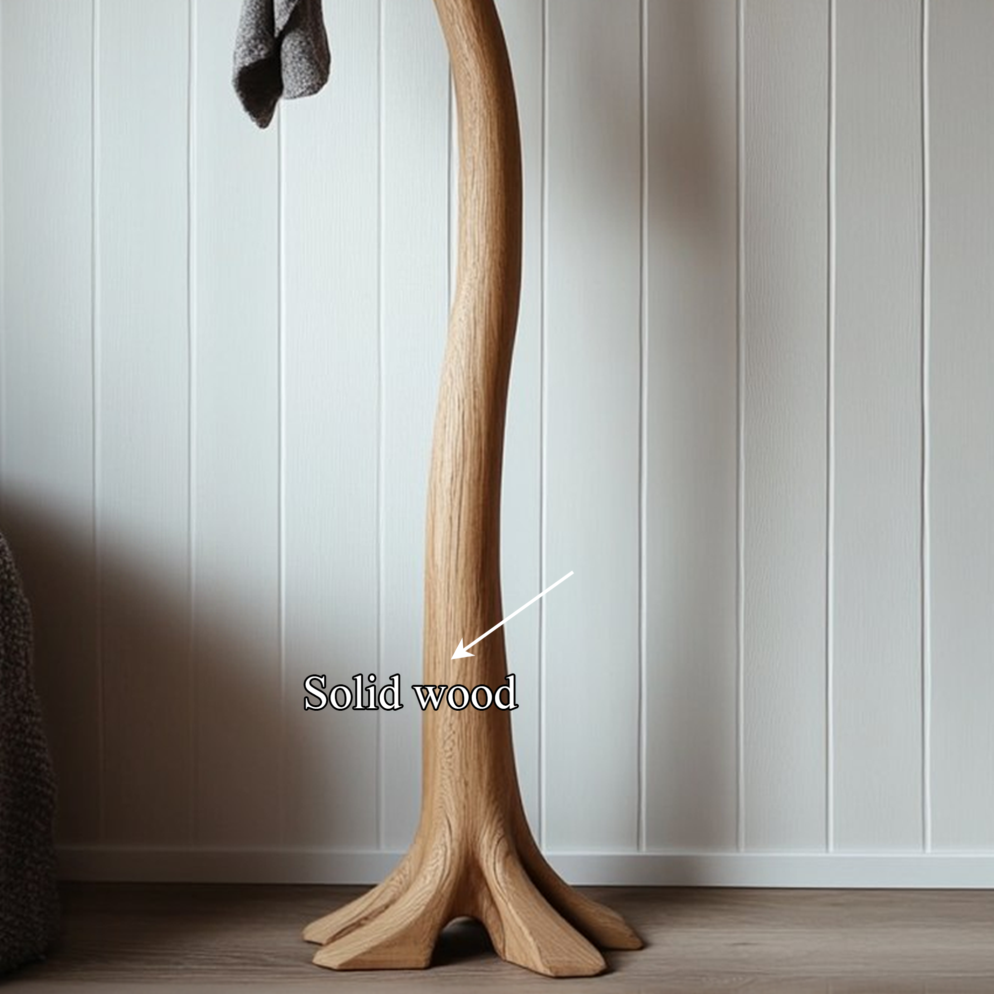 Minimalist Tree Coat Rack Solid Wood Handcrafted Entryway Decor SINLKITCR072