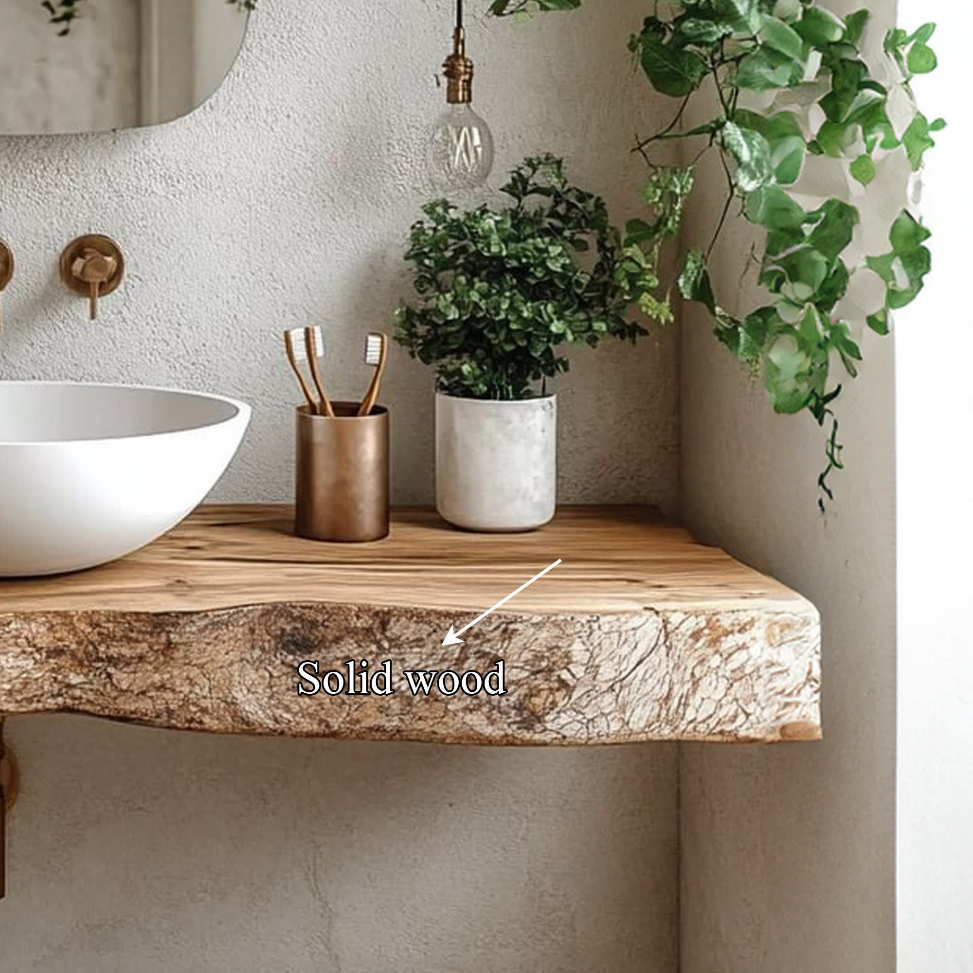 Midcentury Floating Shelf Handmade Vanity Bathroom SINLBRV108