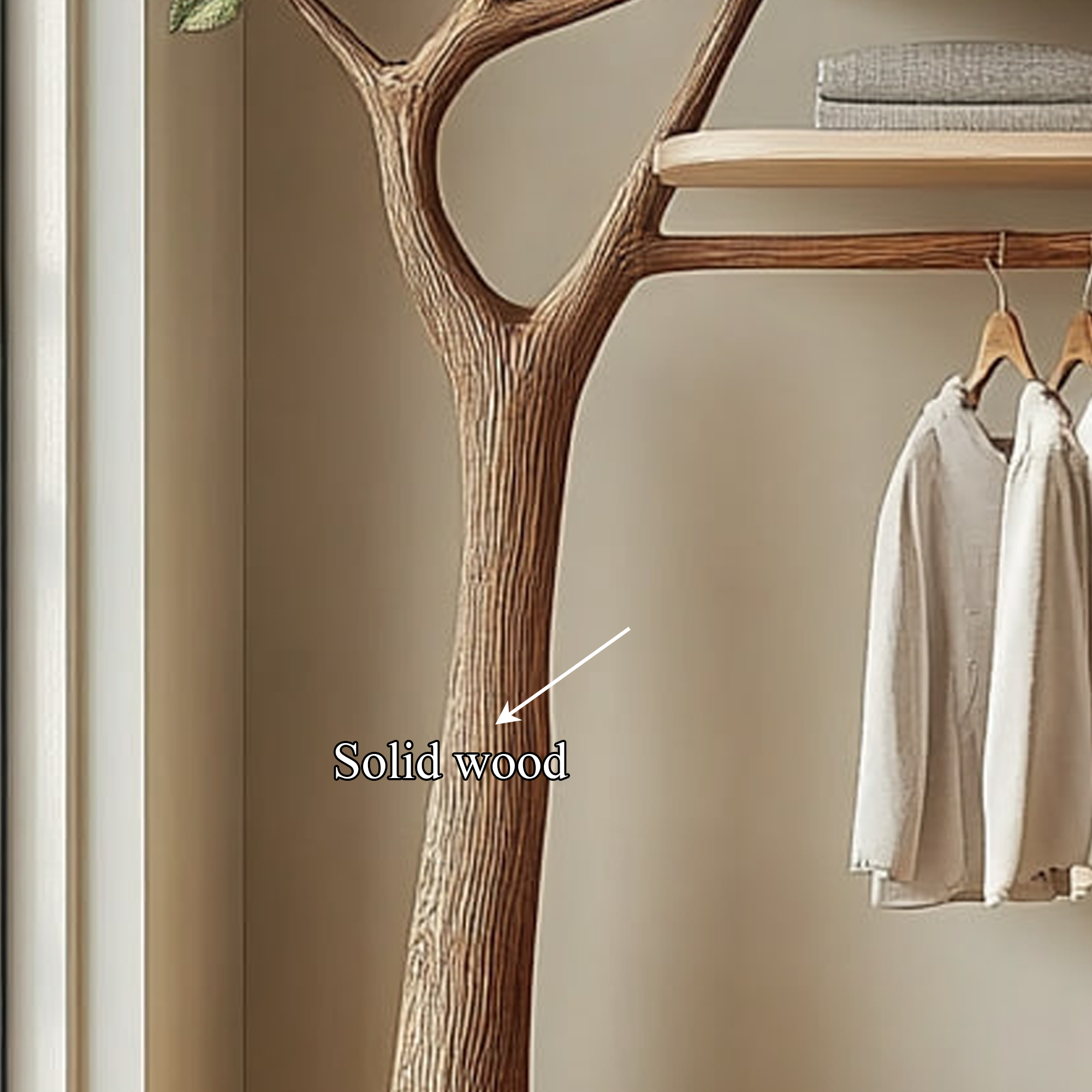 Nature Inspired Wooden Tree Clothing Rack Modern Bedroom SINLKITCR053