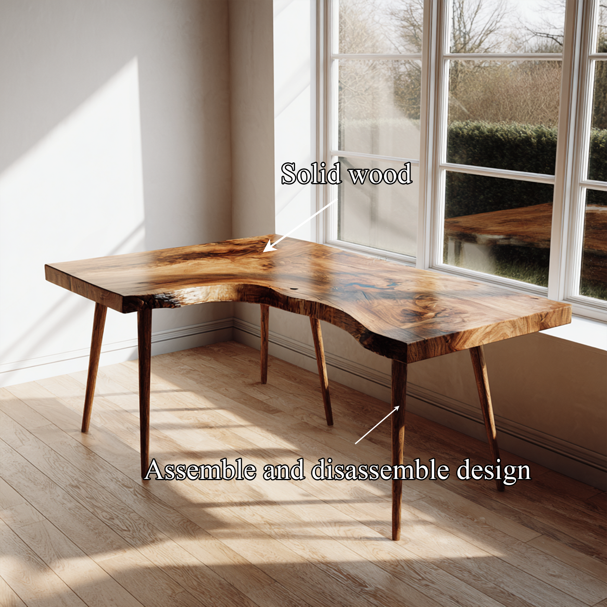 Rustic Organic Corner Office Desk Studio And Reading Room SINLKIDK073