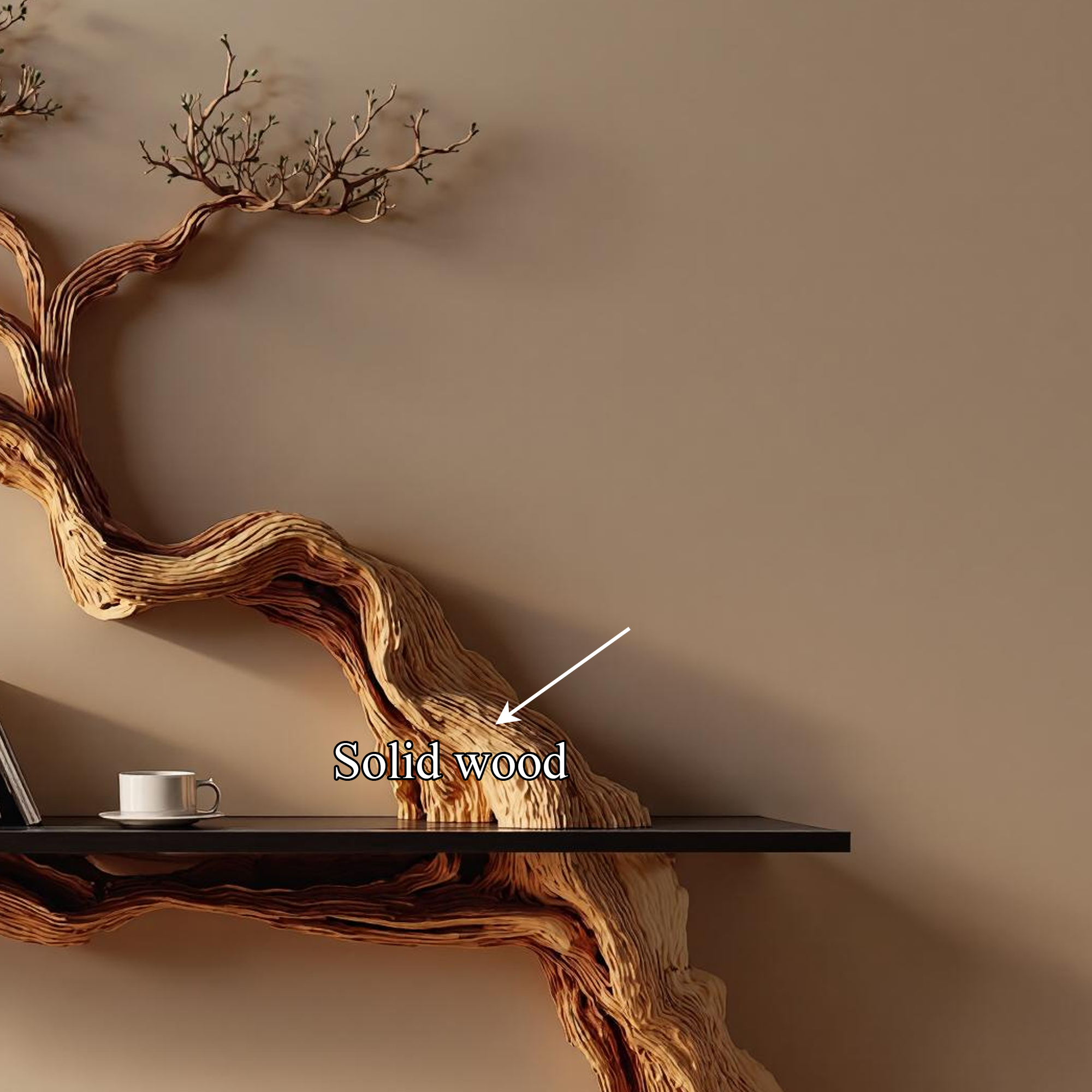 Rustic Tree Branch Shelf Handmade Living Room SINLKIFL178